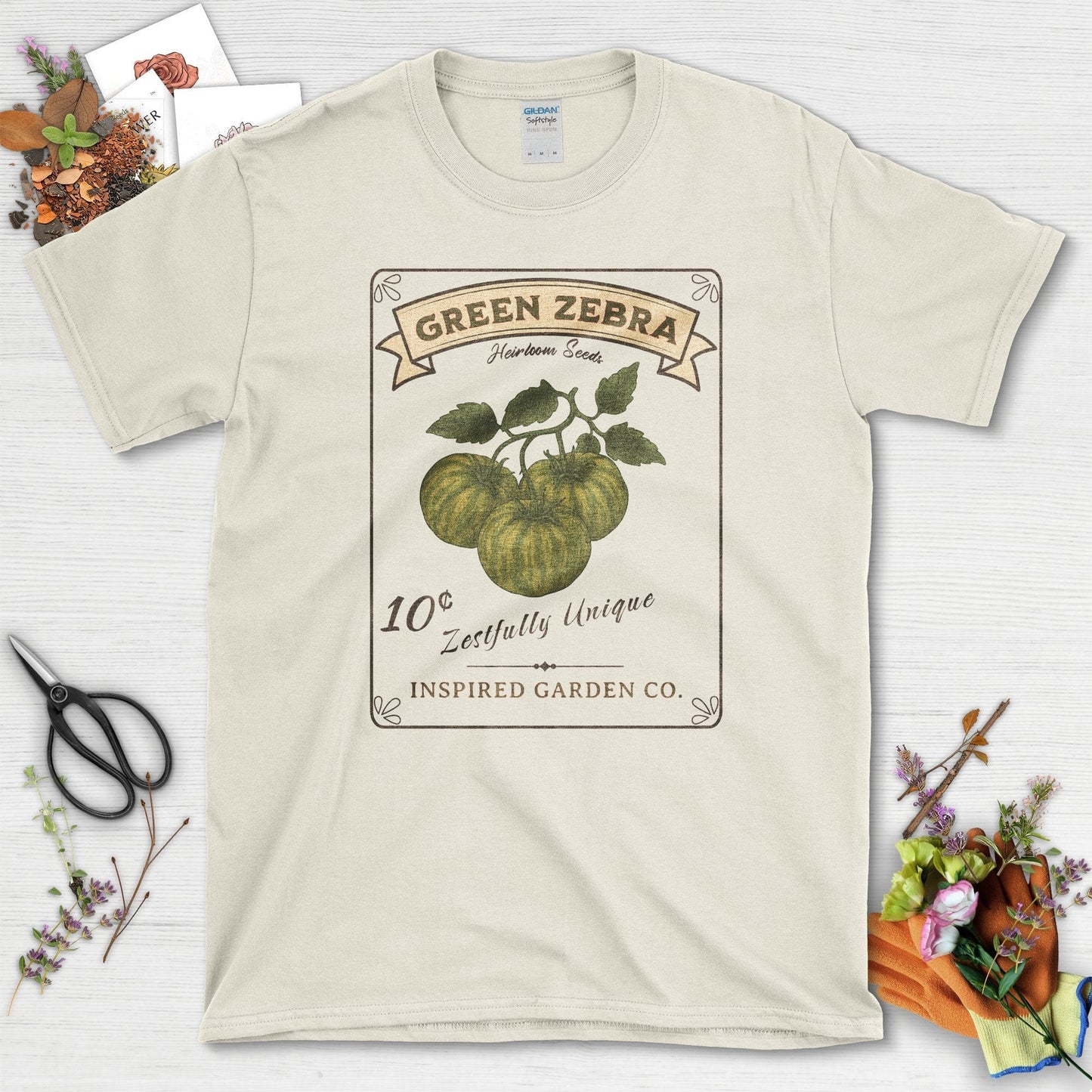 Green Zebra Heirloom Seeds T-Shirt Natural / S Physical Item
