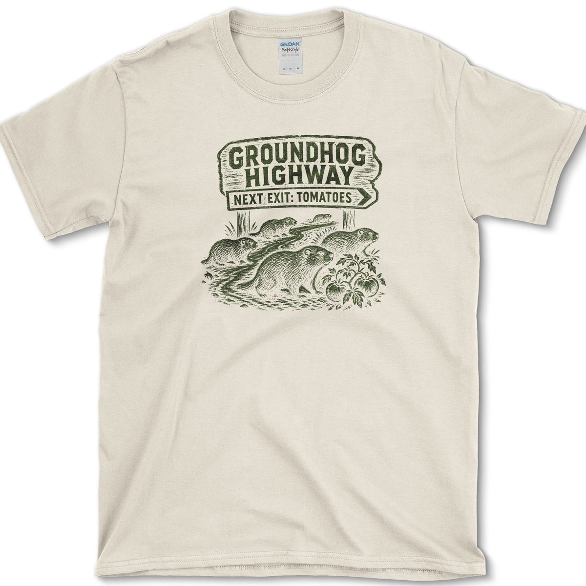 Groundhog Highway T-Shirt Natural / S Essential Tees