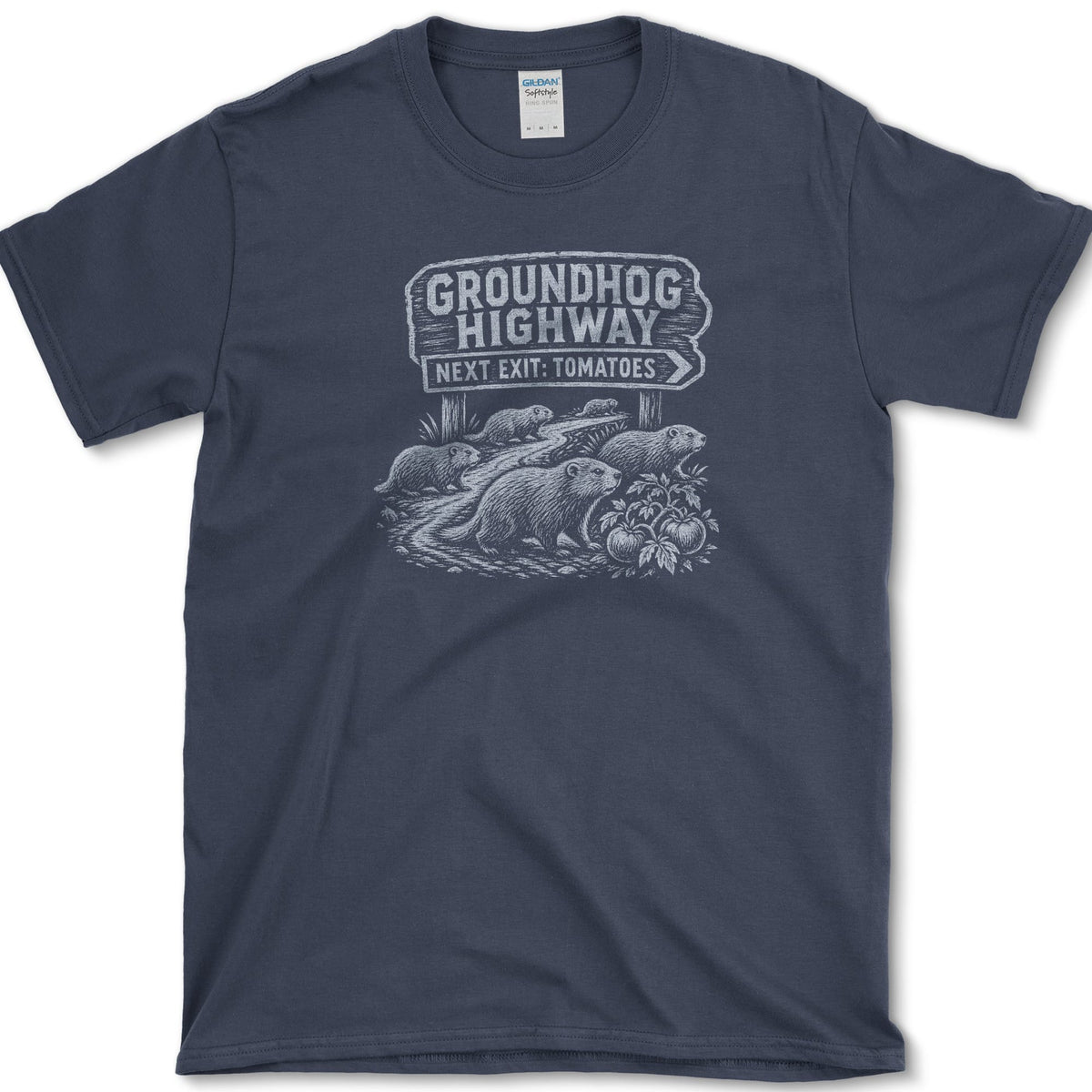 Groundhog Highway T-Shirt Navy / S Essential Tees