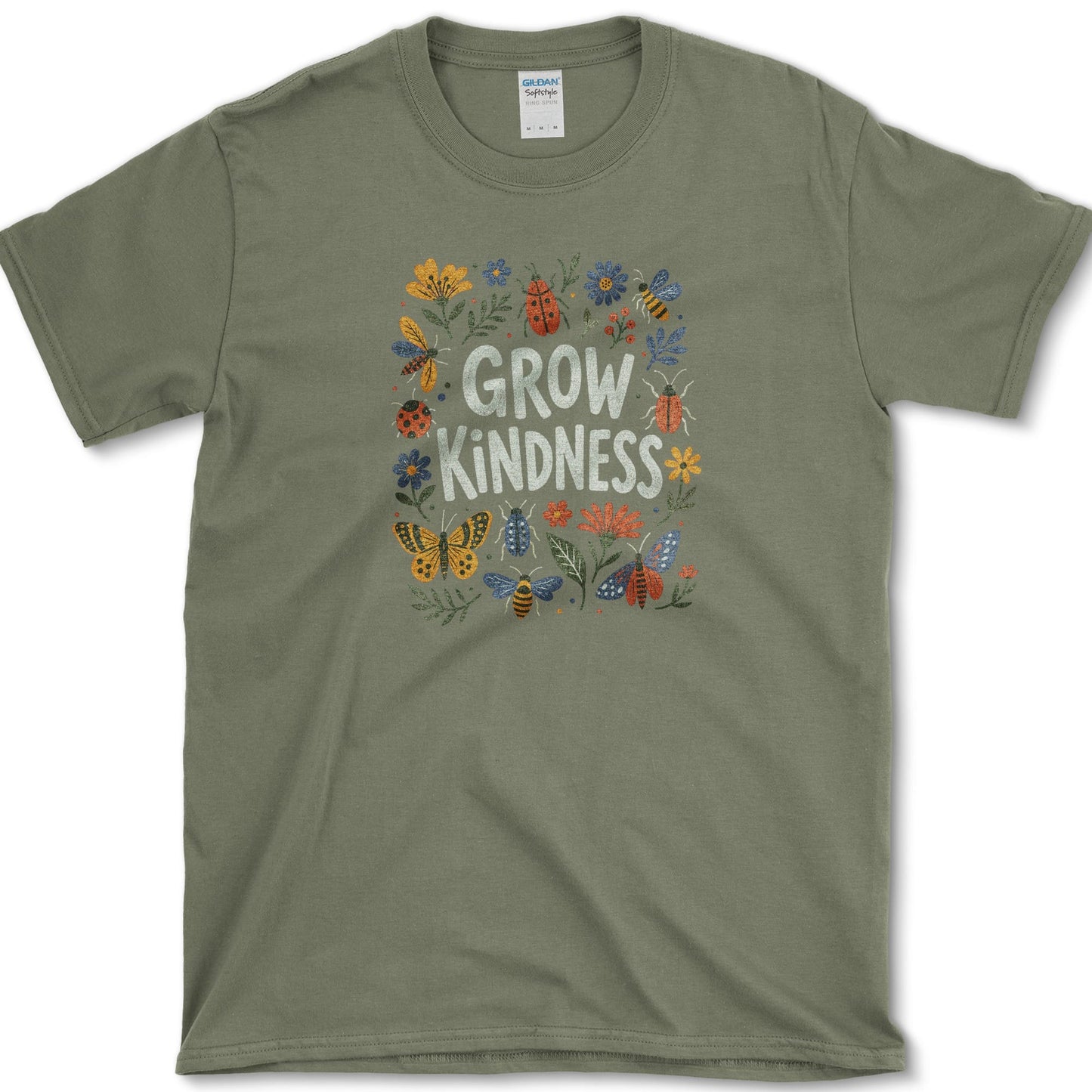 Grow Kindness T-Shirt S / Military Green Essential Tees