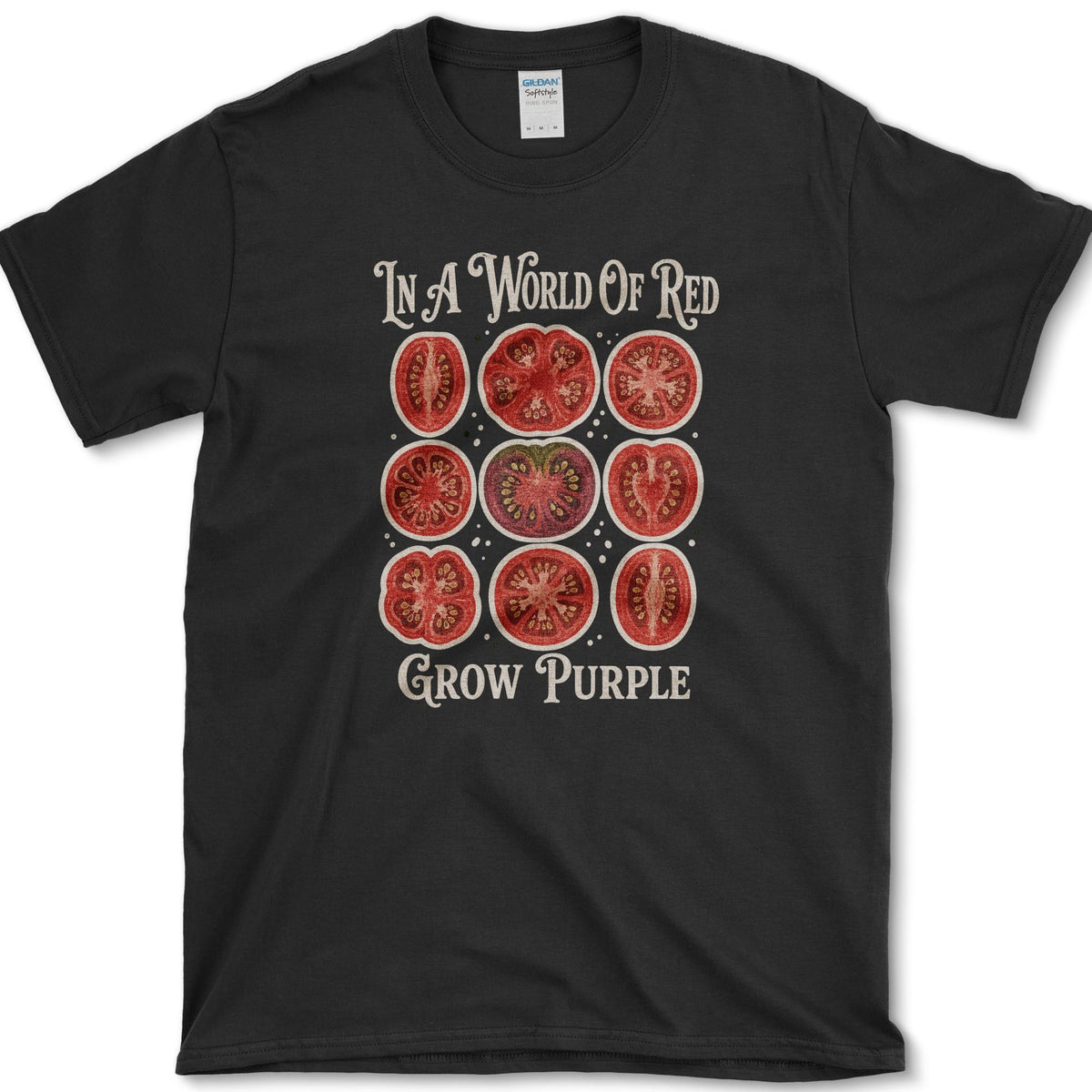 Grow Purple T-Shirt S / Black Essential Tees