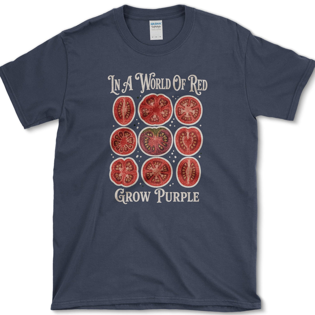 Grow Purple T-Shirt S / Navy Essential Tees