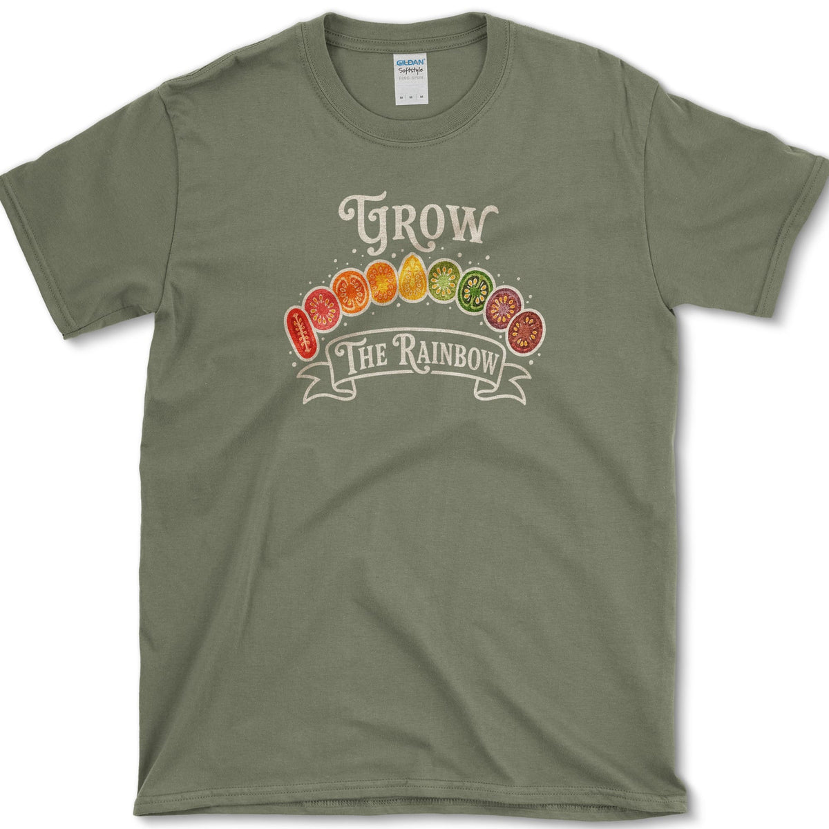 Grow The Rainbow T-Shirt S / Military Green Essential Tees