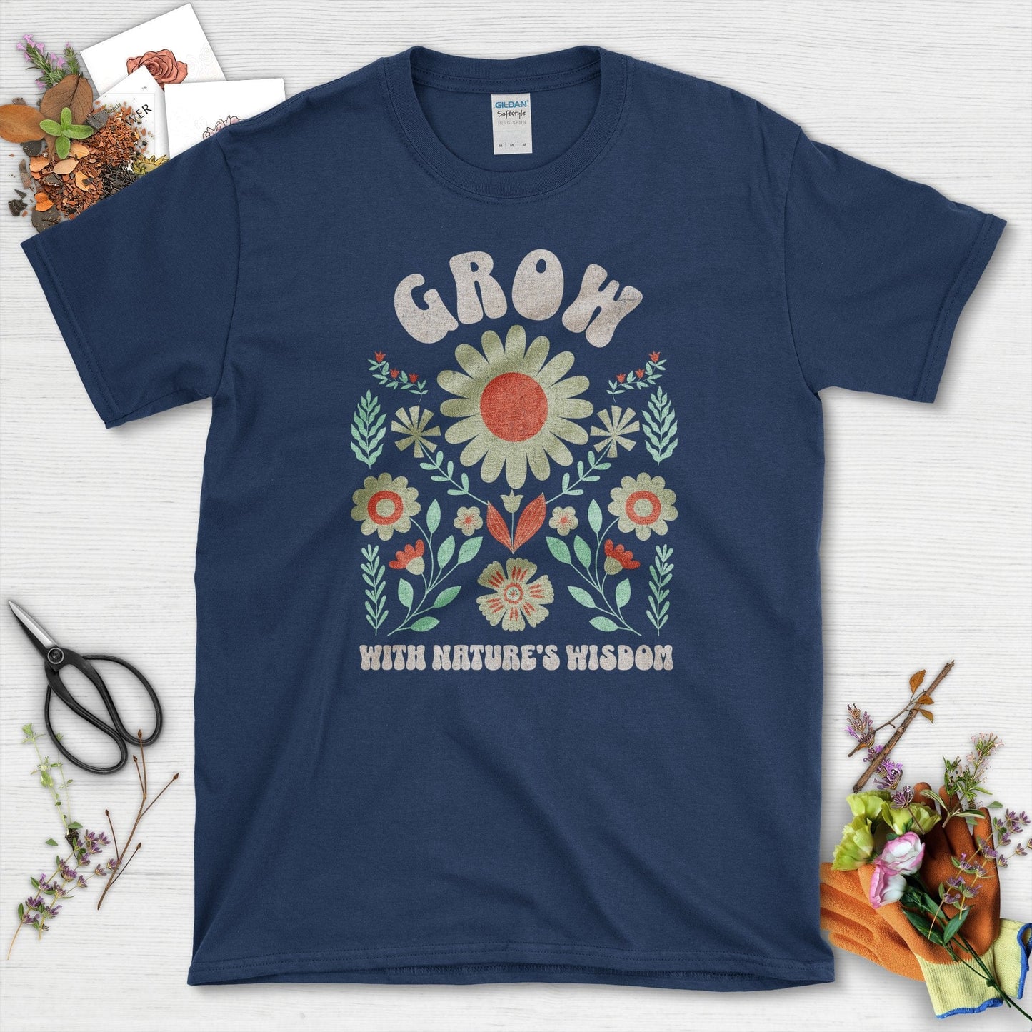 Grow With Nature's Wisdom T-Shirt Navy / S T-Shirt