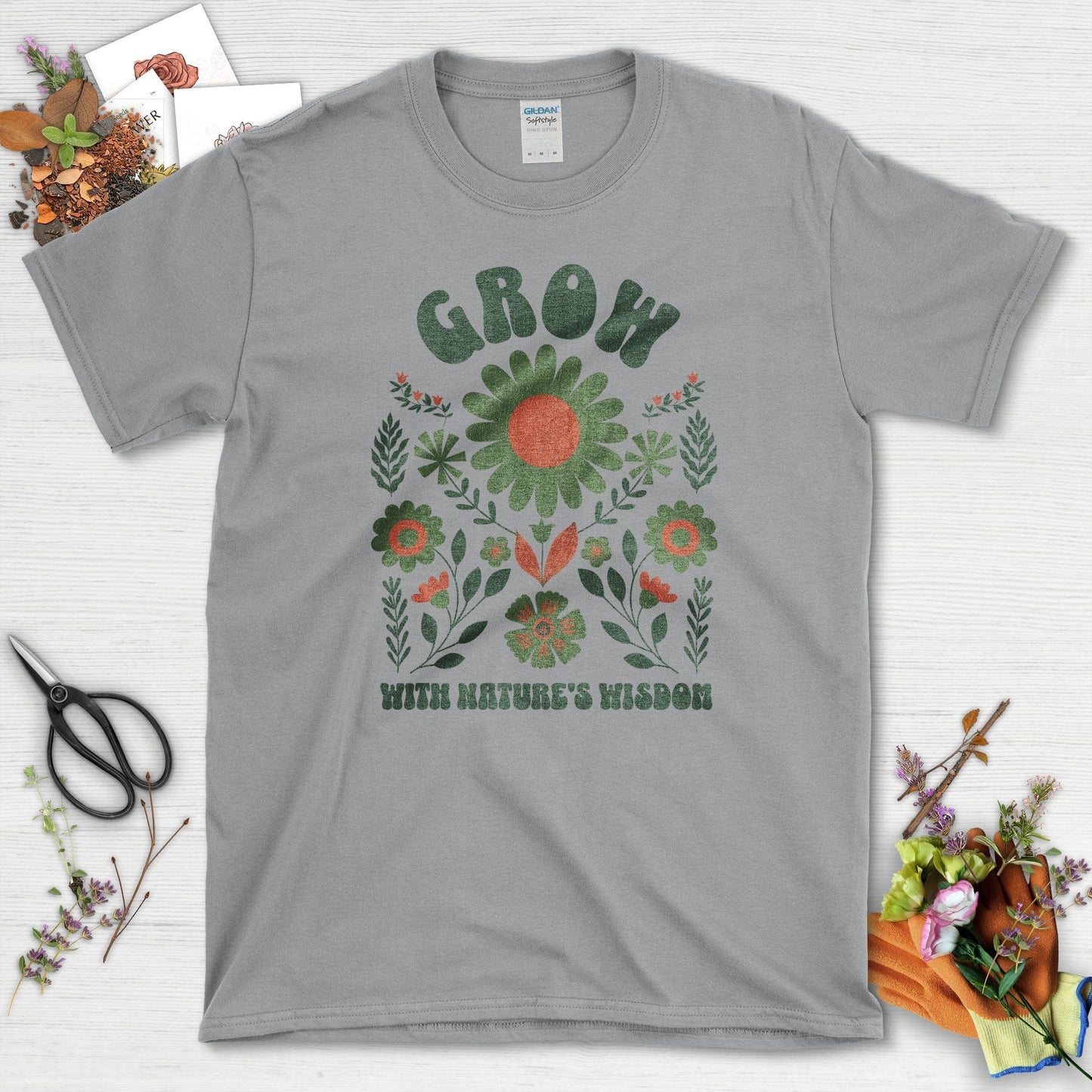 Grow With Nature's Wisdom T-Shirt Sport Grey / S T-Shirt