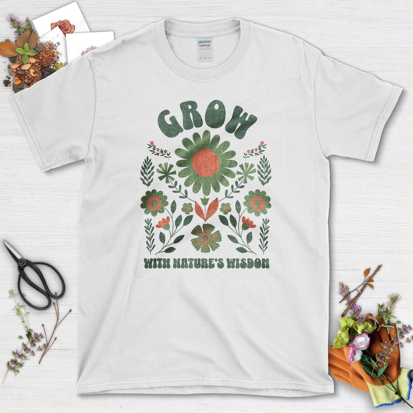 Grow With Nature's Wisdom T-Shirt White / S T-Shirt