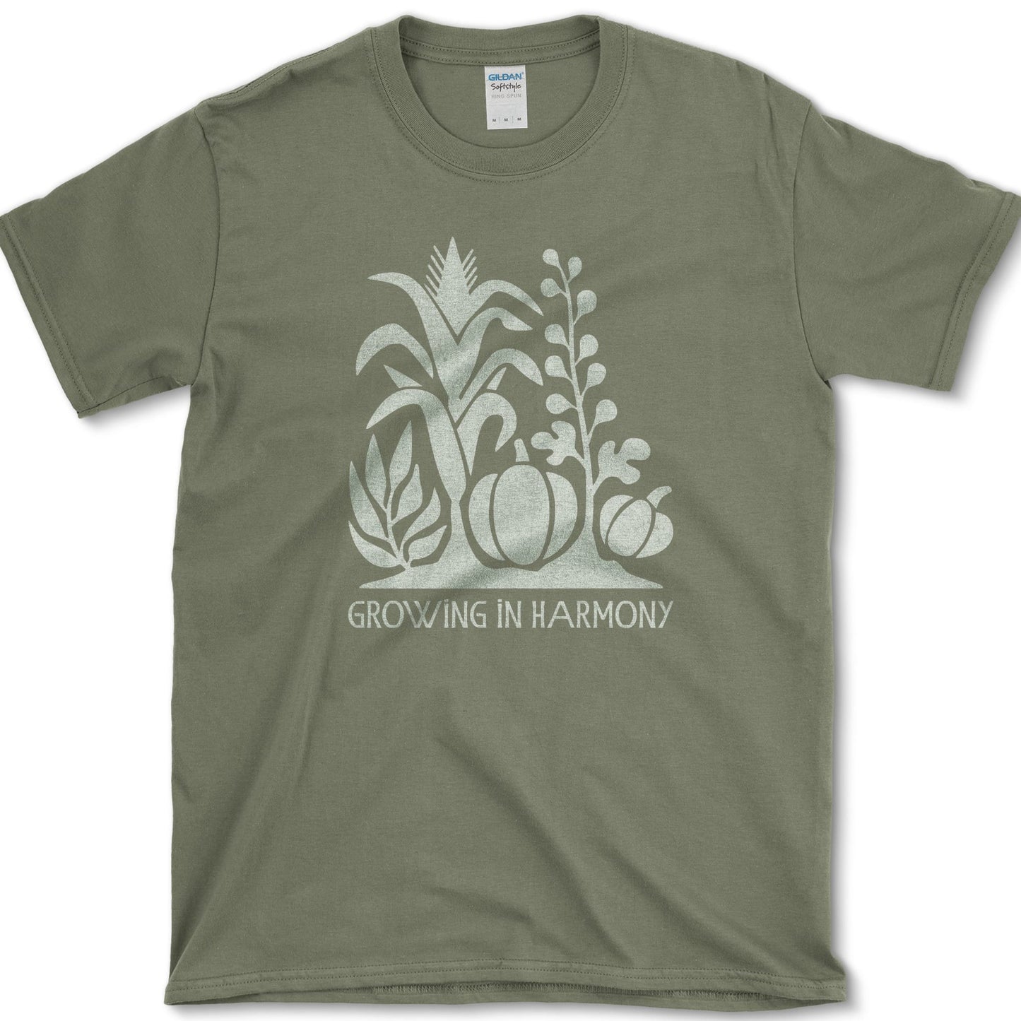Growing In Harmony T-Shirt Military Green / S Essential Tees