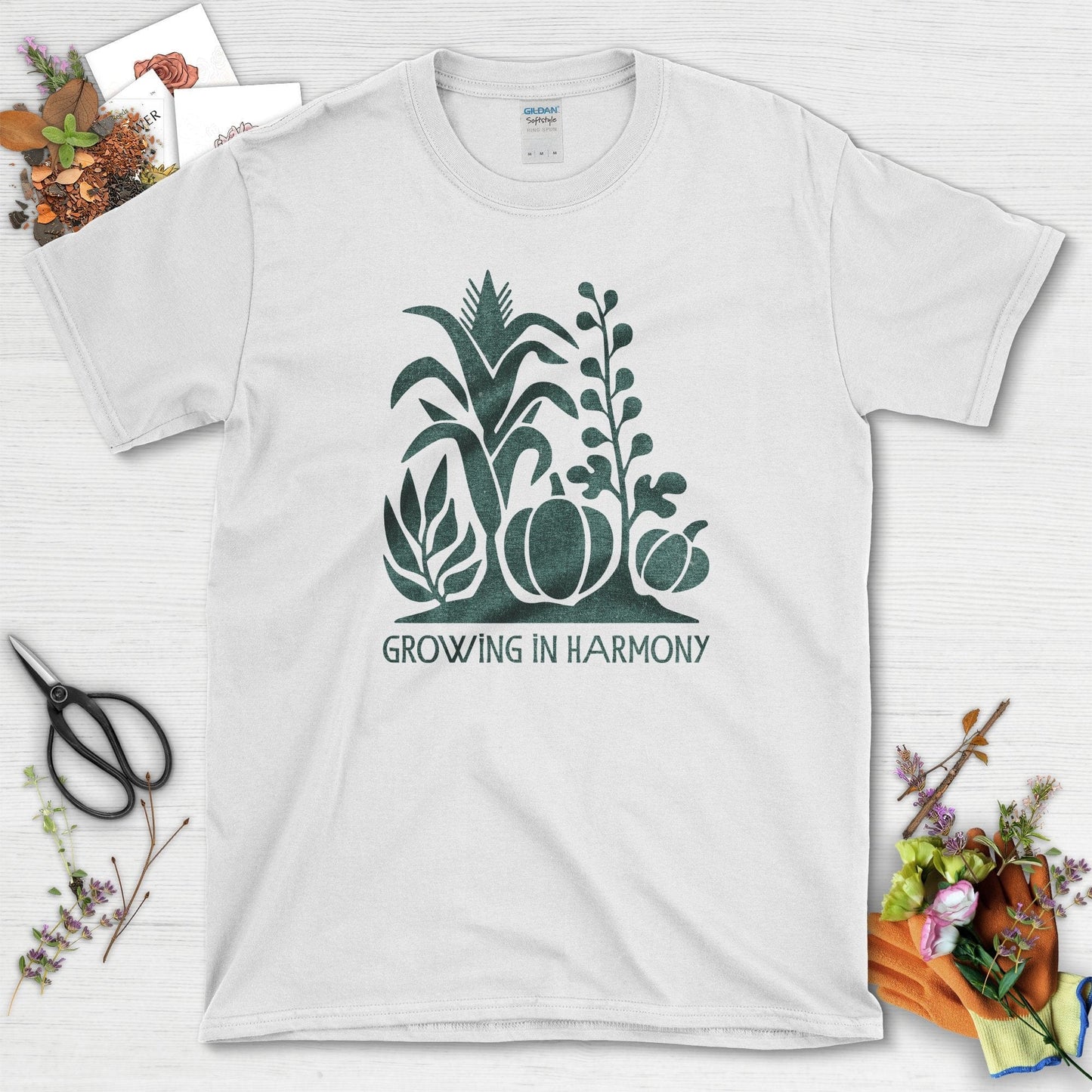 Growing in Harmony T-Shirt T-Shirts / S / White Physical Item