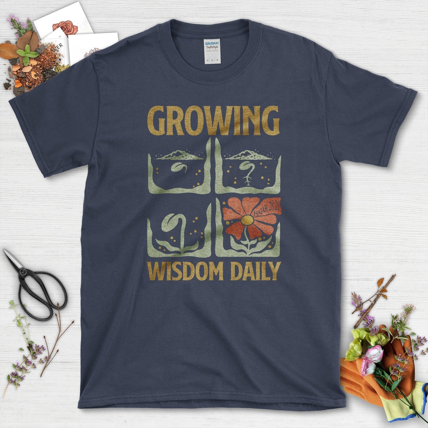 Growing Wisdom Daily T-Shirt Essential Tees / S / Navy Physical Item