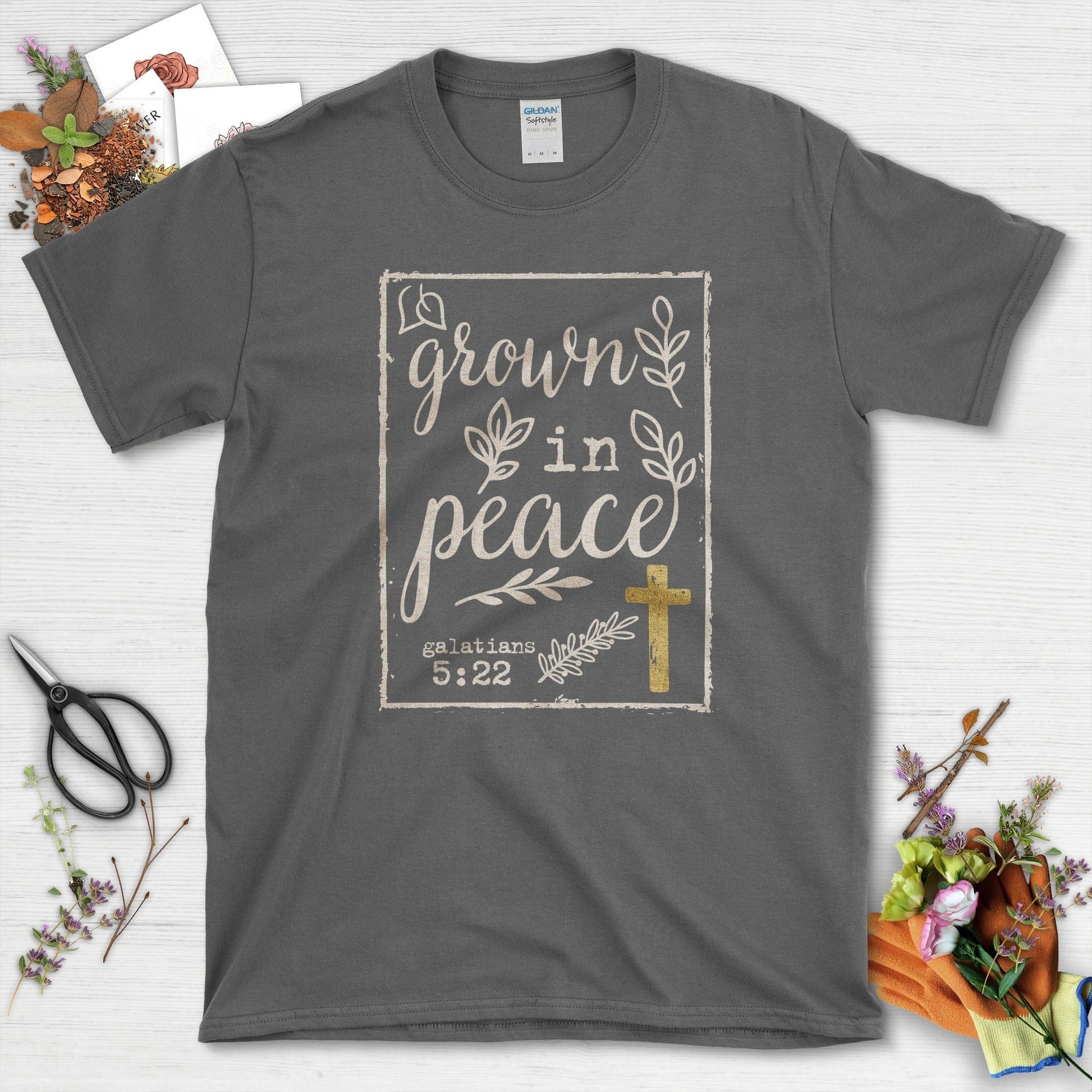 Grown in Peace T-Shirt Essential Tees / S / Dark Heather Physical Item