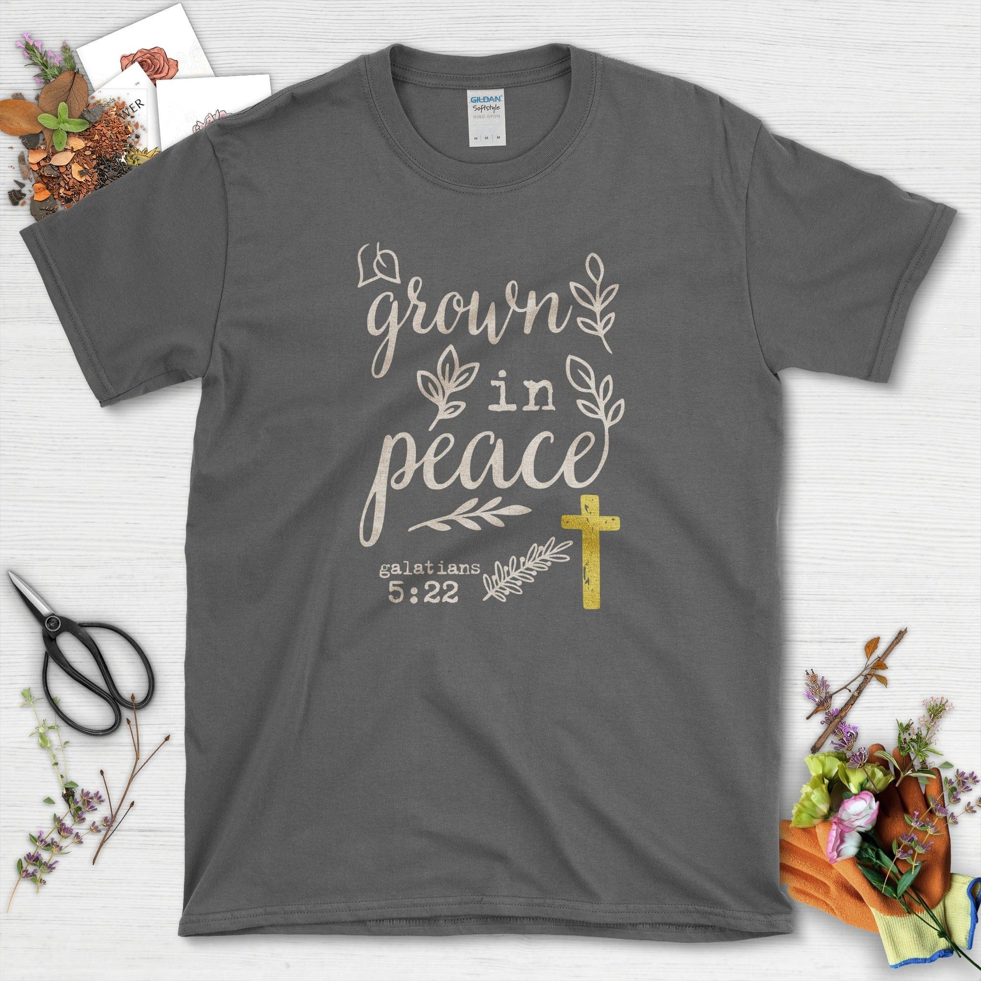 Grown in Peace T-Shirt Essential Tees / S / Dark Heather Physical Item