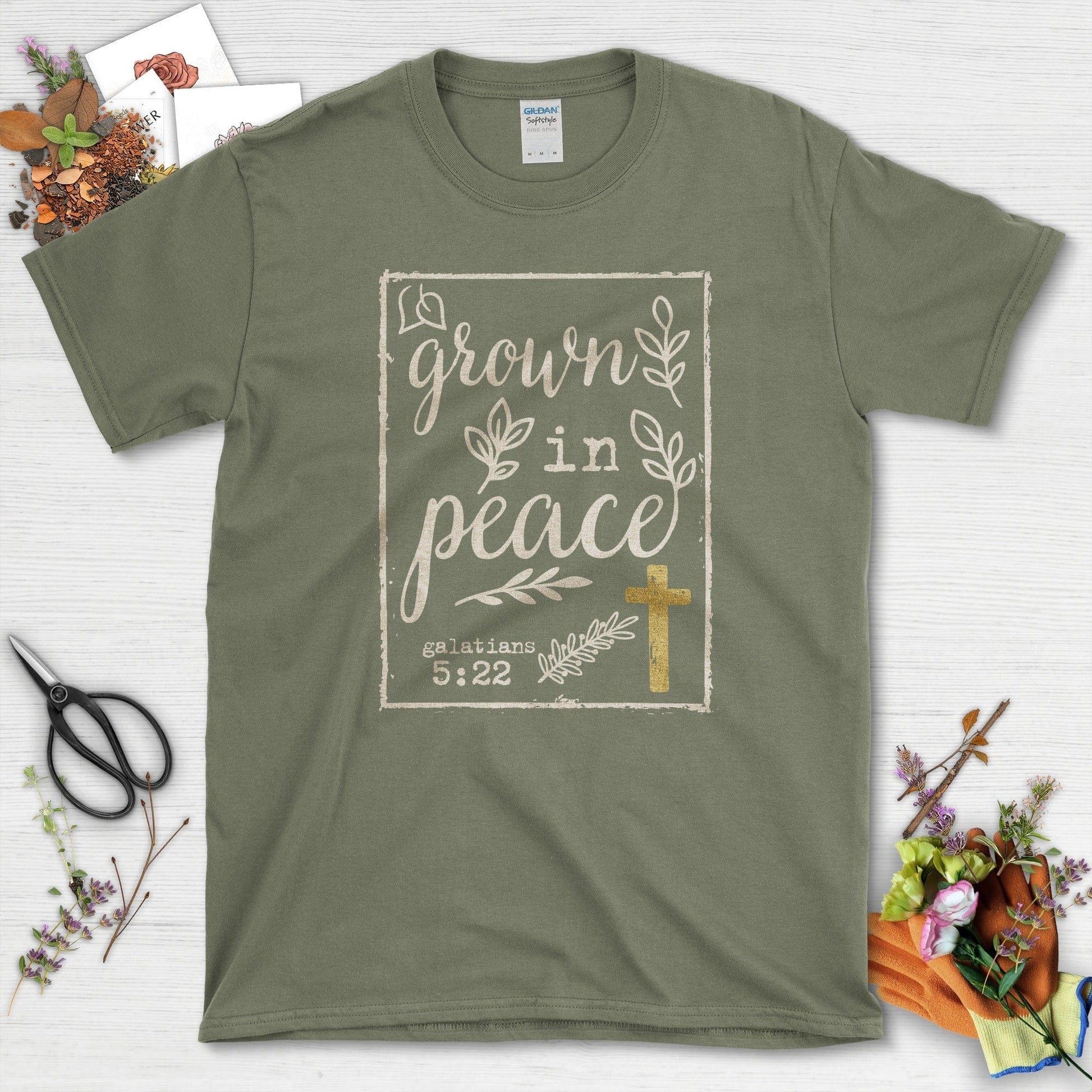 Grown in Peace T-Shirt Essential Tees / S / Military Green Physical Item
