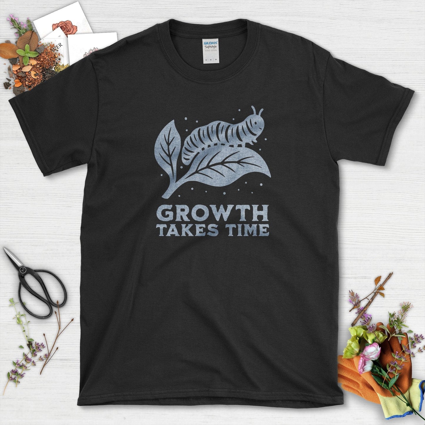 Growth Takes Time T-Shirt Black / S Physical Item