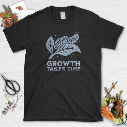 Growth Takes Time T-Shirt Black / S Physical Item