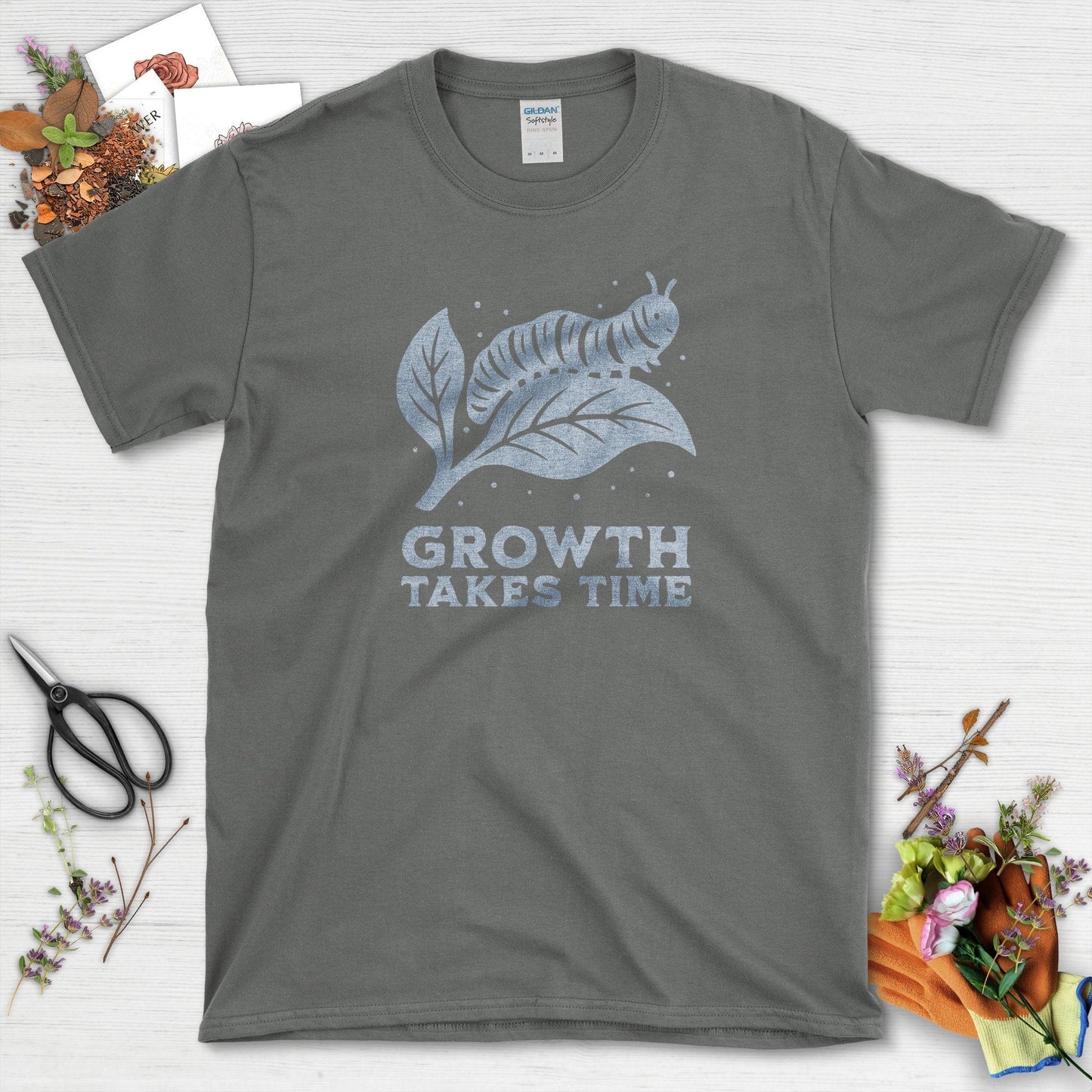 Growth Takes Time T-Shirt Charcoal / S Physical Item