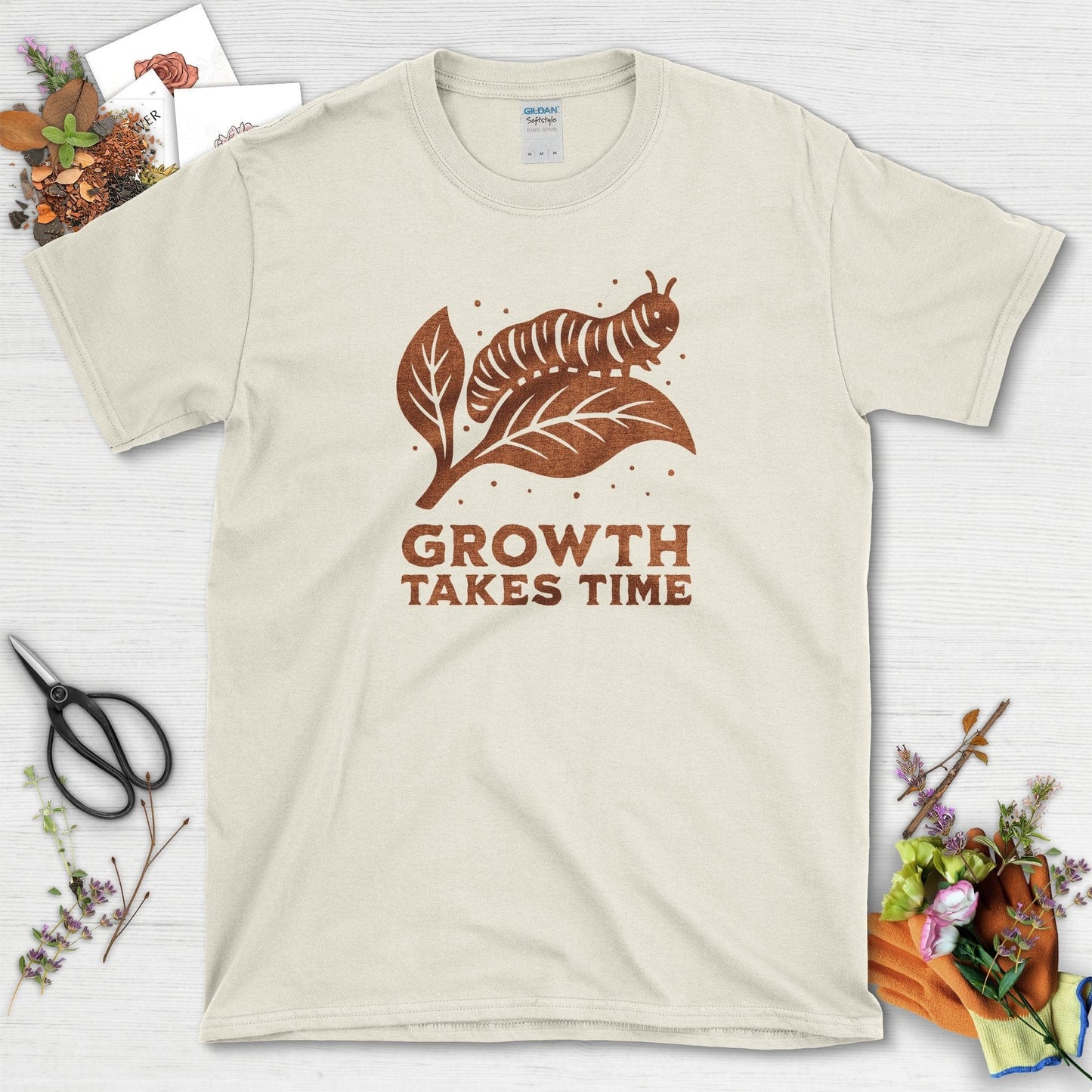 Growth Takes Time T-Shirt Natural / S Physical Item