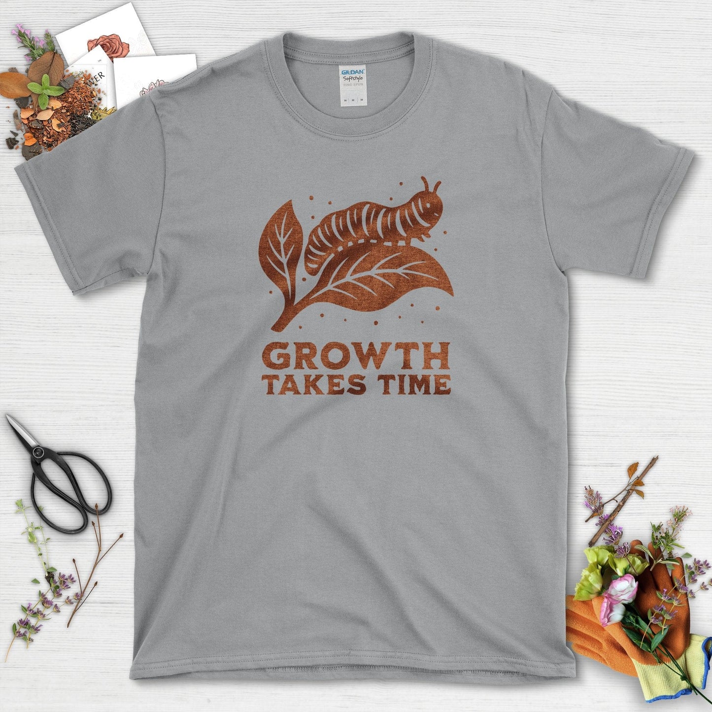 Growth Takes Time T-Shirt Sport Grey / S Physical Item