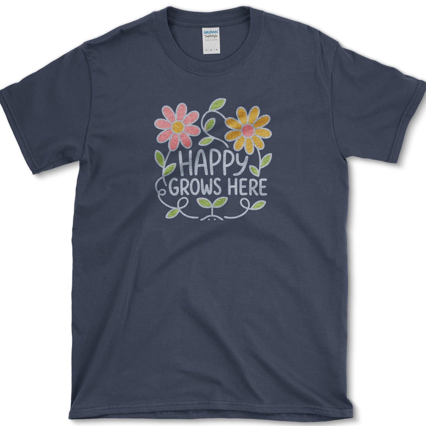Happy Grows Here T-Shirt S / Navy Essential Tees