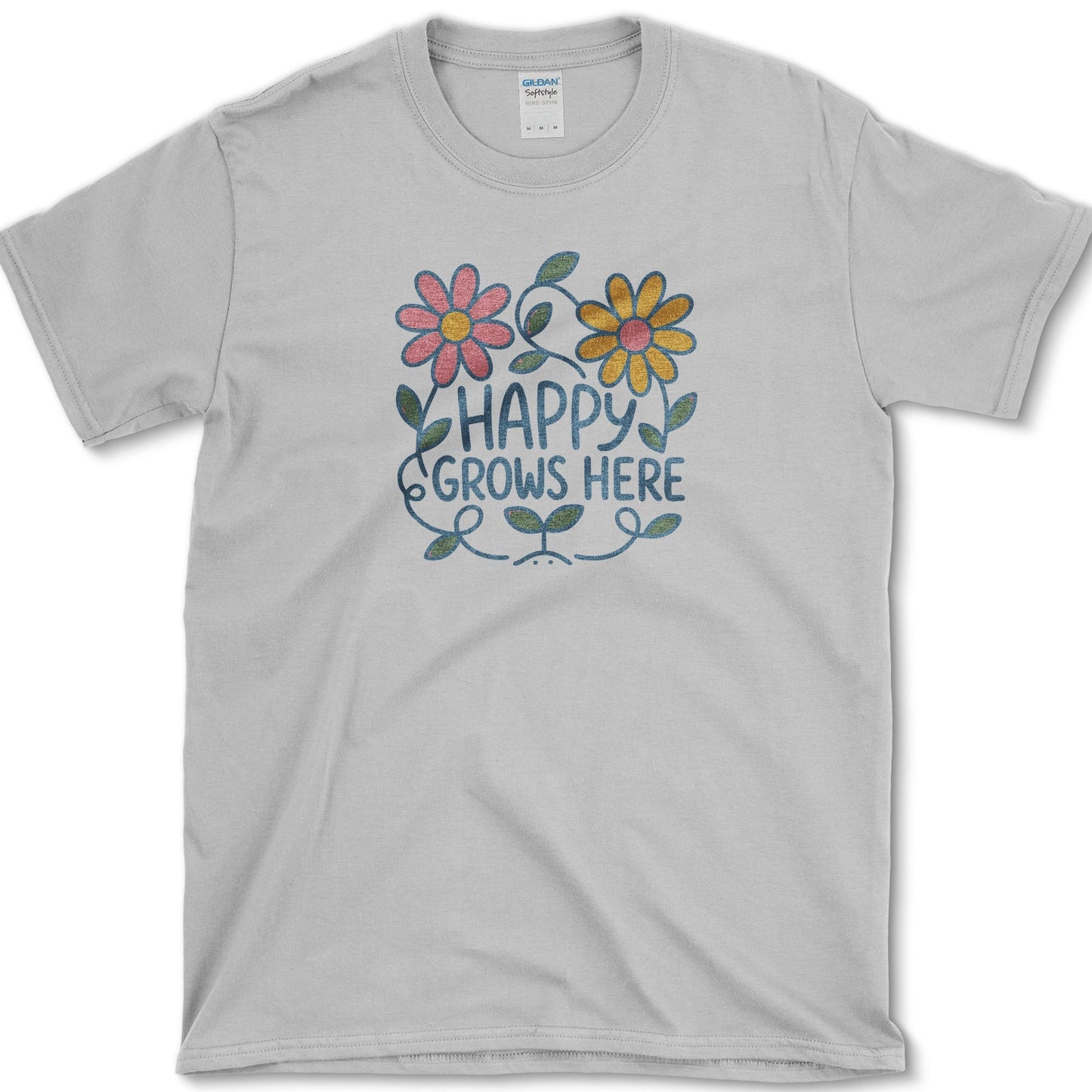 Happy Grows Here T-Shirt S / Sport Grey Essential Tees