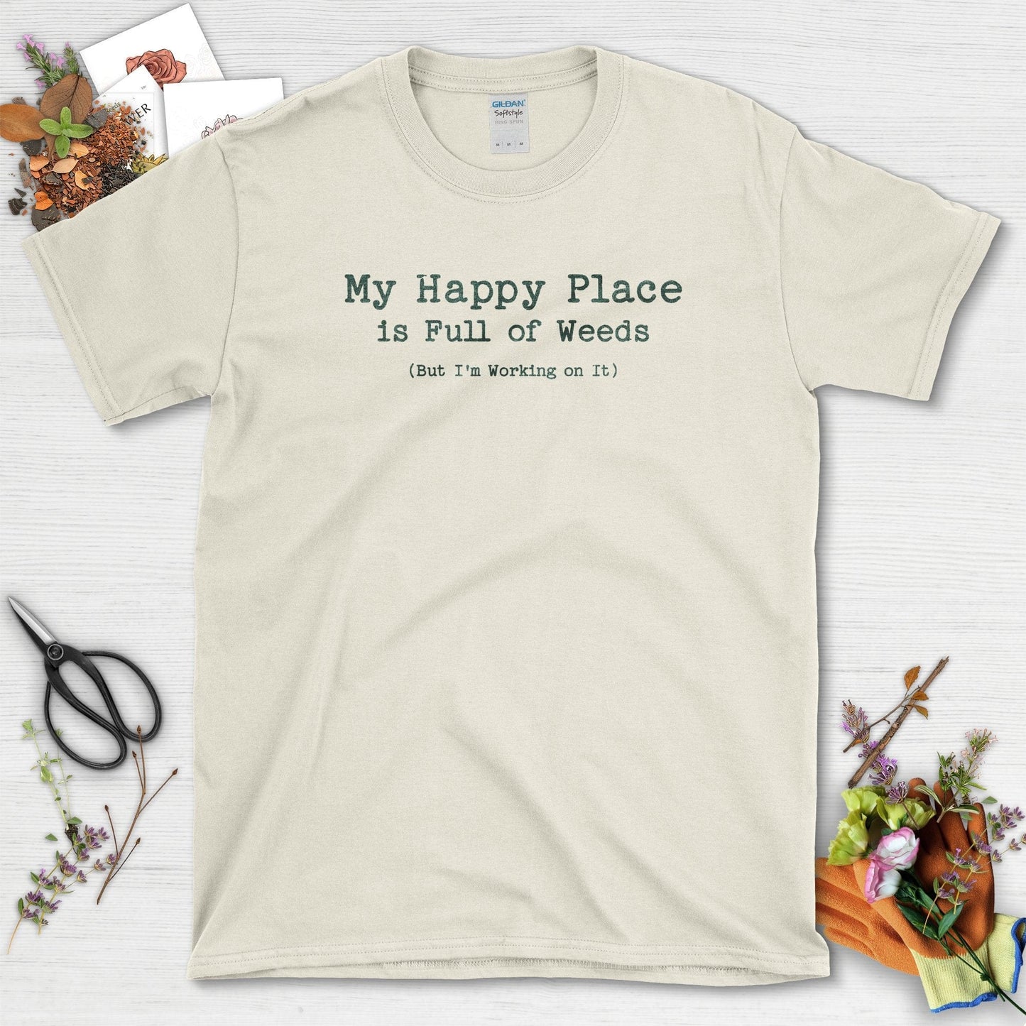 Happy Place Full of Weeds T-Shirt Natural / S T-Shirt
