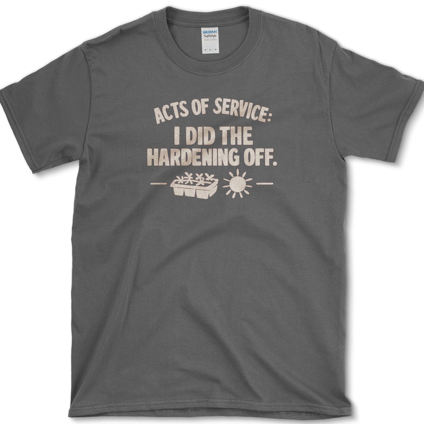 Hardening Off T-Shirt Essential Tees / S / Dark Heather Physical Item