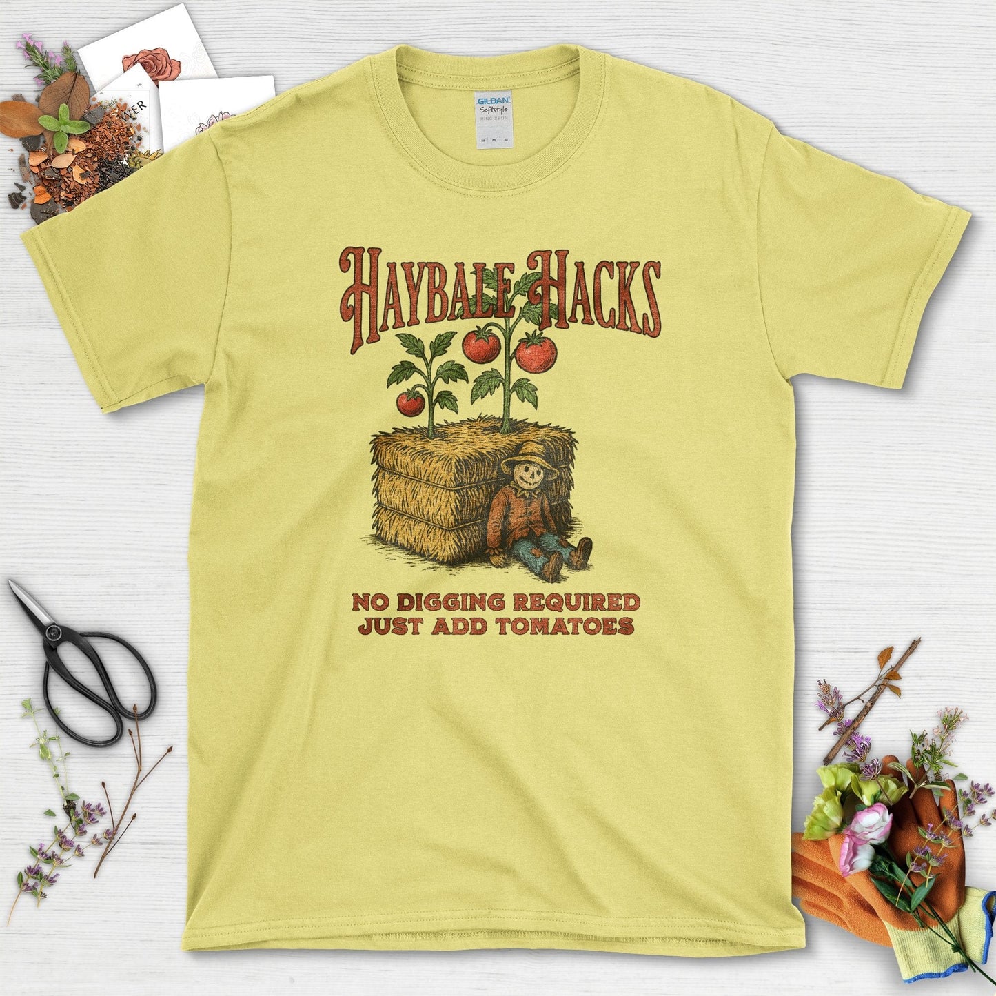 Haybale Hacks Garden T-Shirt Cornsilk / S Physical Item