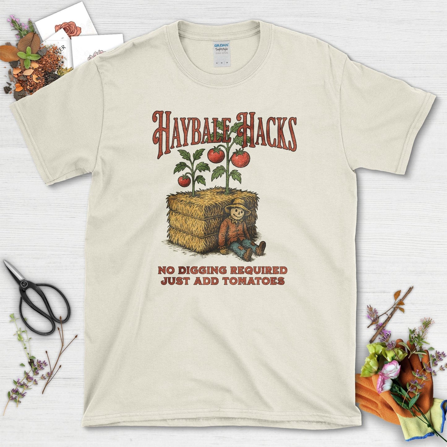 Haybale Hacks Garden T-Shirt Natural / S Physical Item