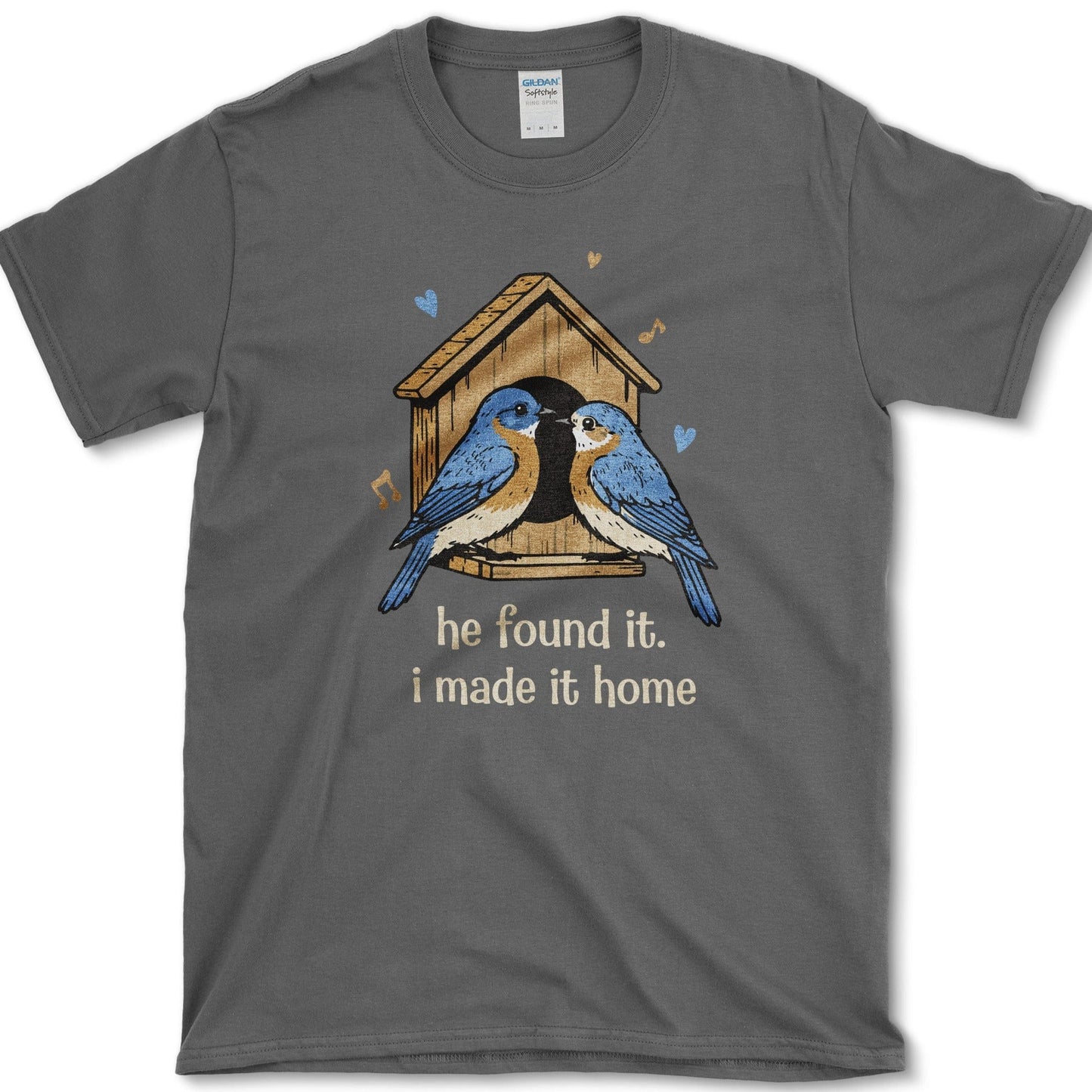 He Found Home T-Shirt Essential Tees / S / Dark Heather Physical Item