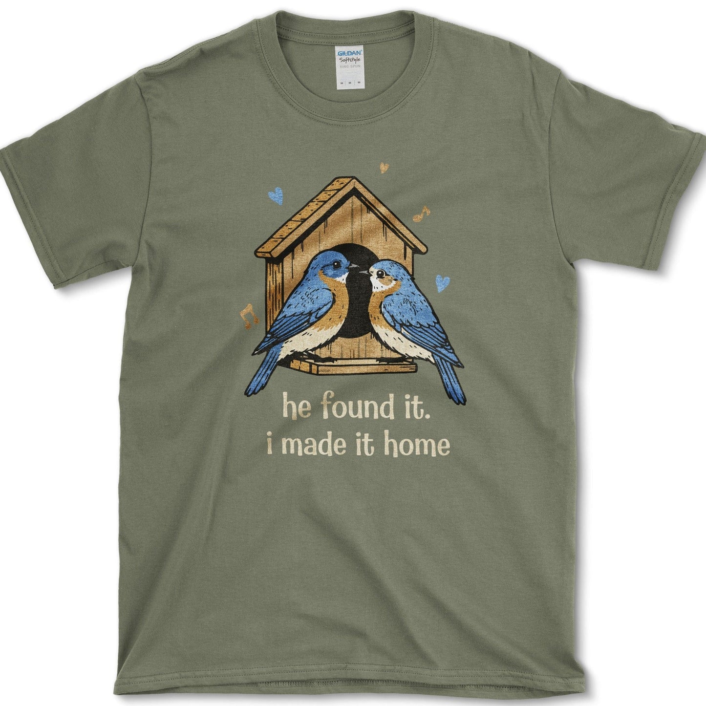 He Found Home T-Shirt Essential Tees / S / Military Green Physical Item