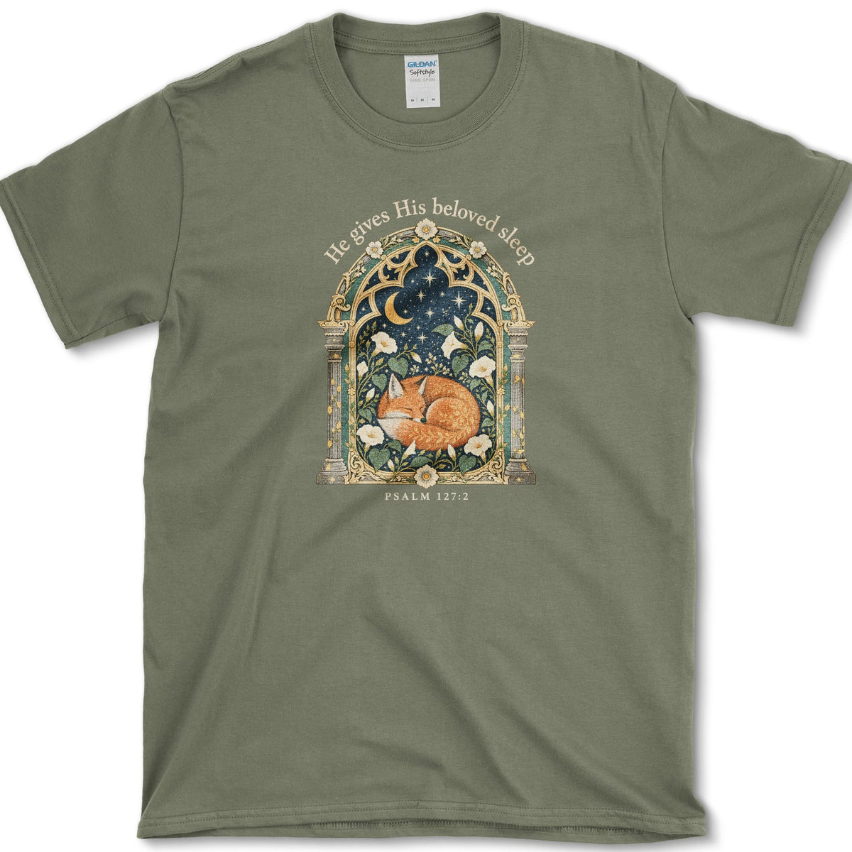 He Gives His Beloved Sleep T-Shirt Military Green / S Essential Tees