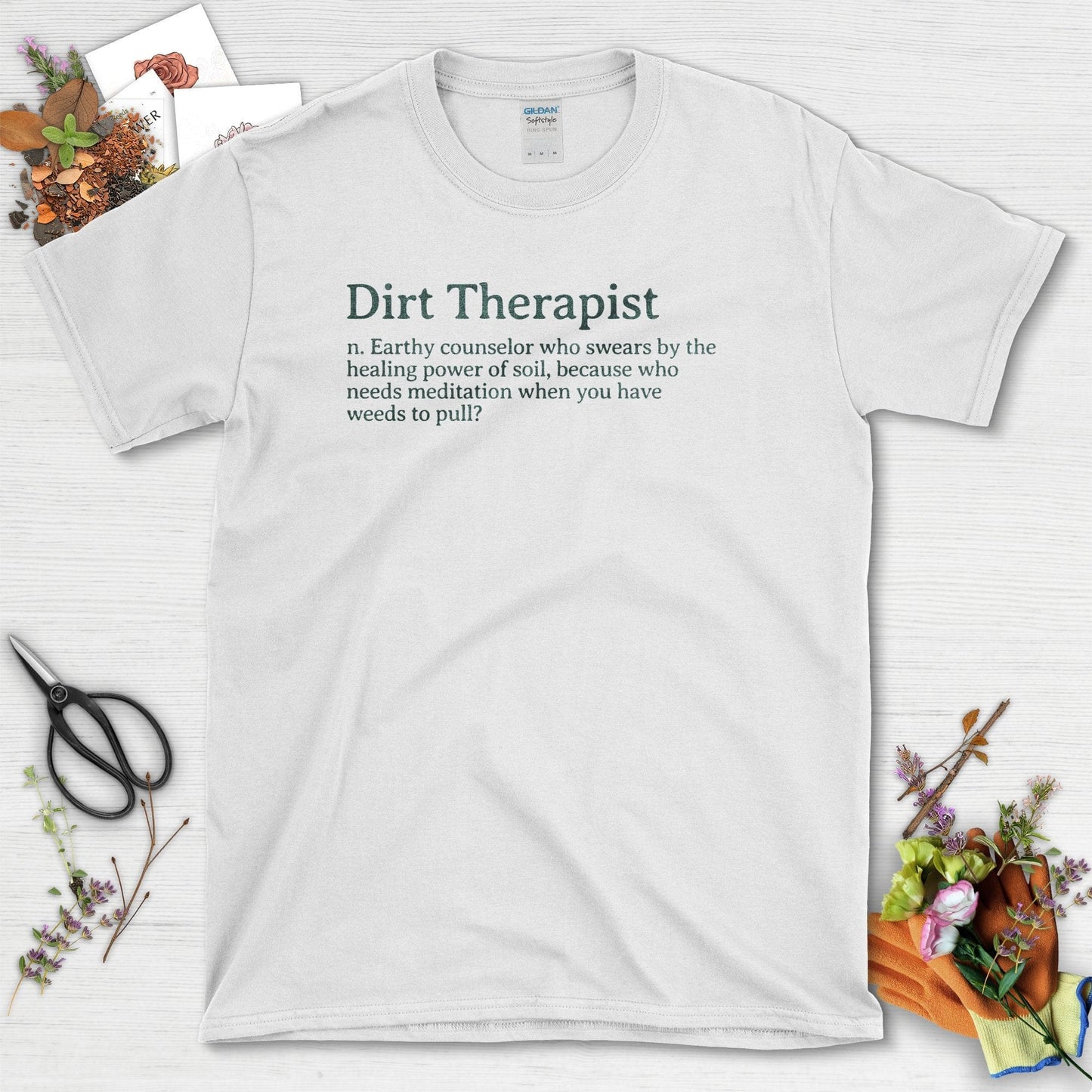 Healing Power of Soil Gardening Dirt Therapy T-Shirt White / S T-Shirt