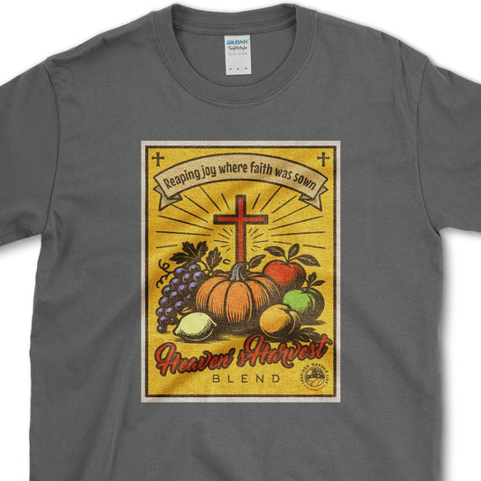 Heaven's Harvest Blend T-Shirt Essential Tees / S / Dark Heather Physical Item