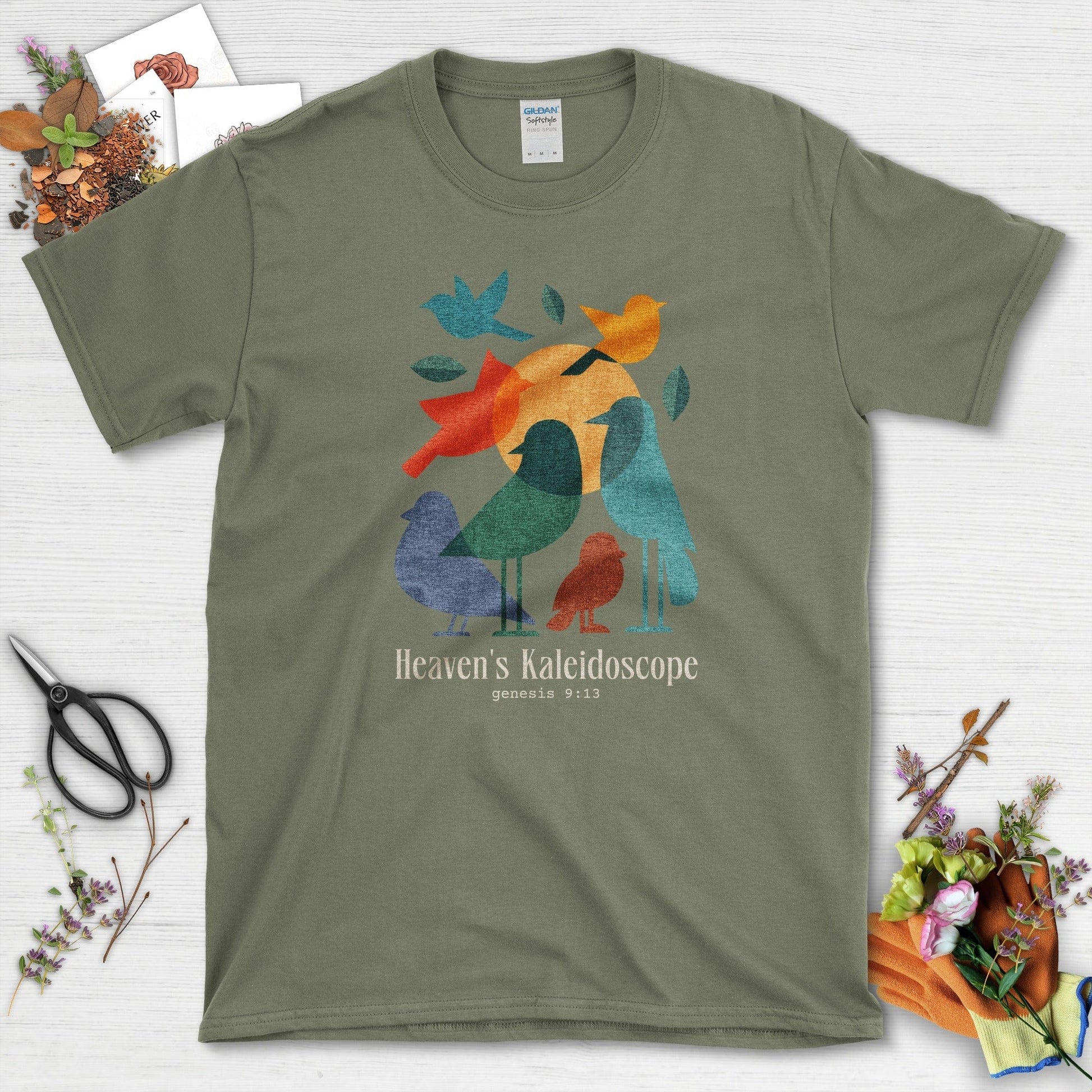 Heaven's Kaleidoscope T-Shirt Essential Tees / S / Military Green Physical Item