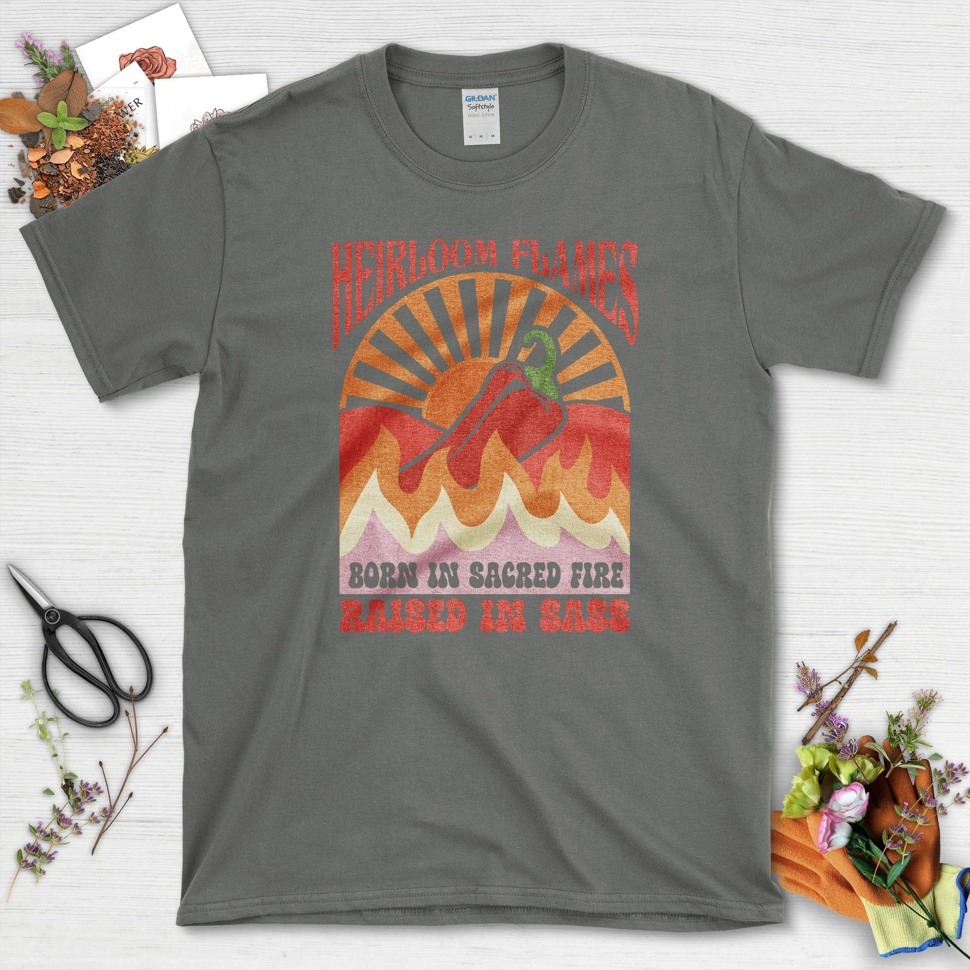 Heirloom Flames Sacred Fire T-Shirt Charcoal / M Physical Item