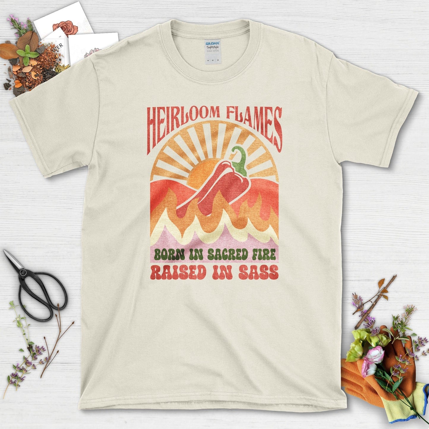 Heirloom Flames Sacred Fire T-Shirt Natural / M Physical Item