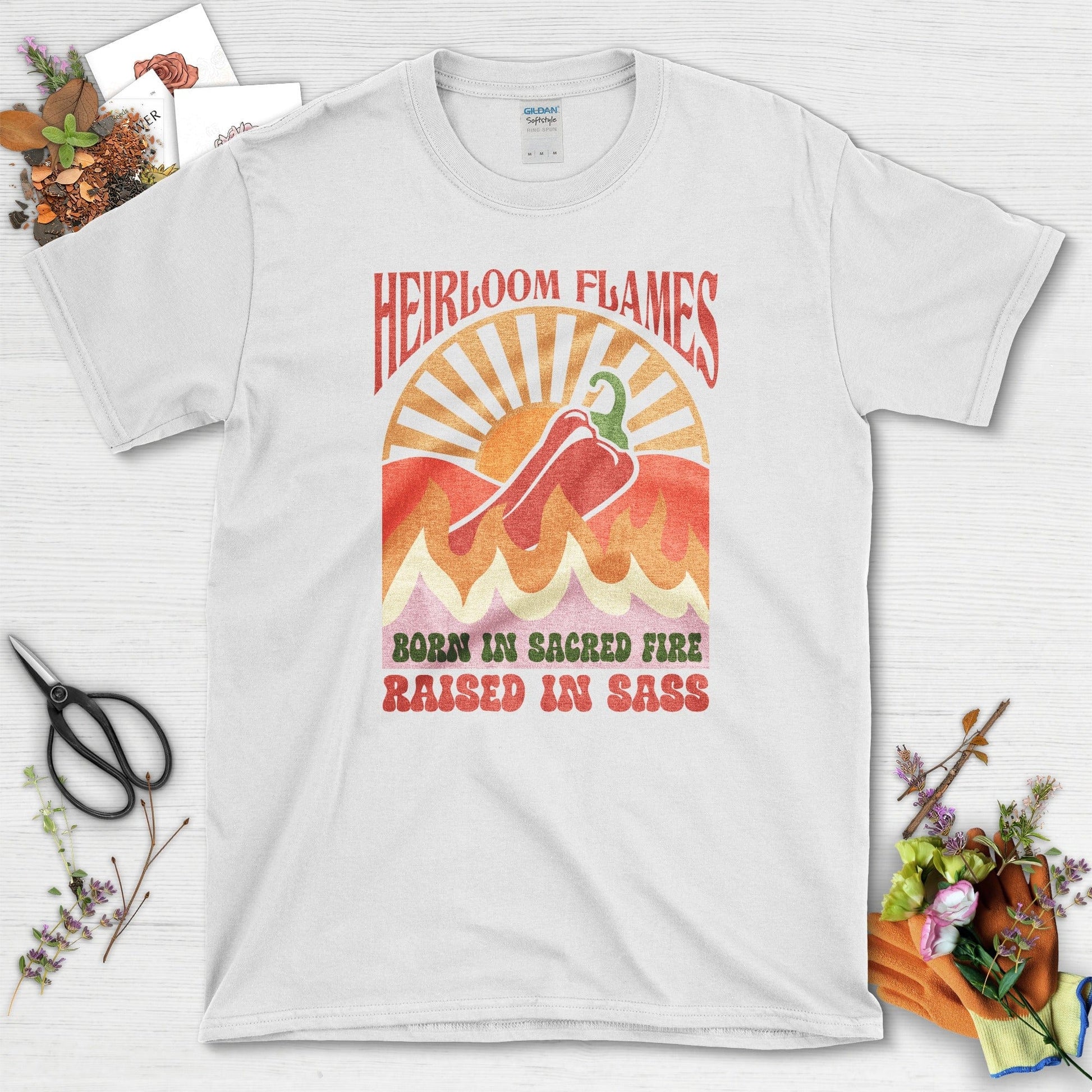 Heirloom Flames Sacred Fire T-Shirt White / M Physical Item