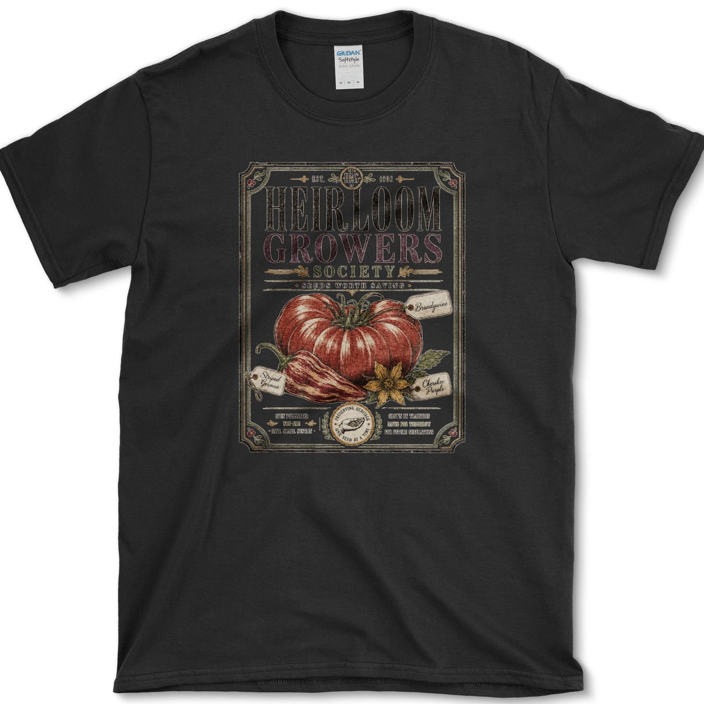 Heirloom Growers Society T-Shirt S / Black Essential Tees