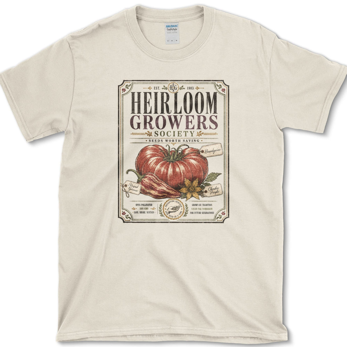 Heirloom Growers Society T-Shirt S / Natural Essential Tees