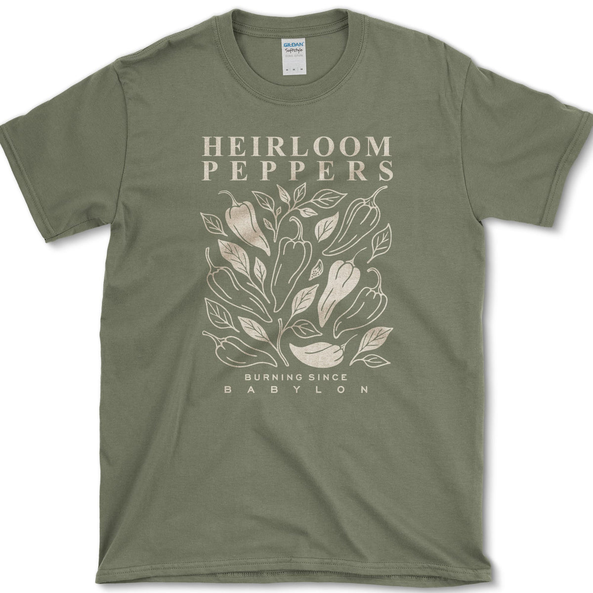Heirloom Peppers T-Shirt Military Green / S Essential Tees