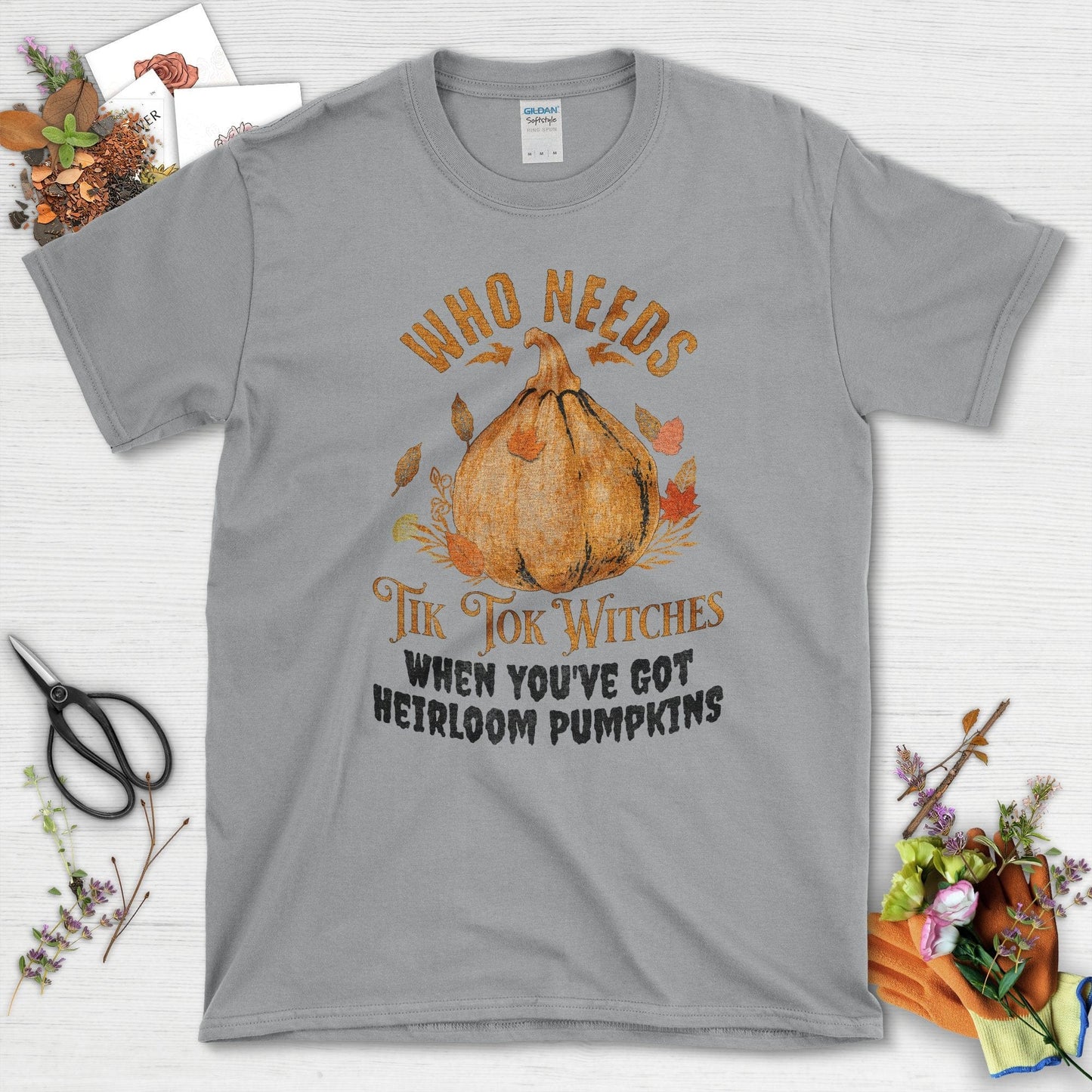 Heirloom Pumpkin Garden T-Shirt Sport Grey / S / T-Shirts Physical Item