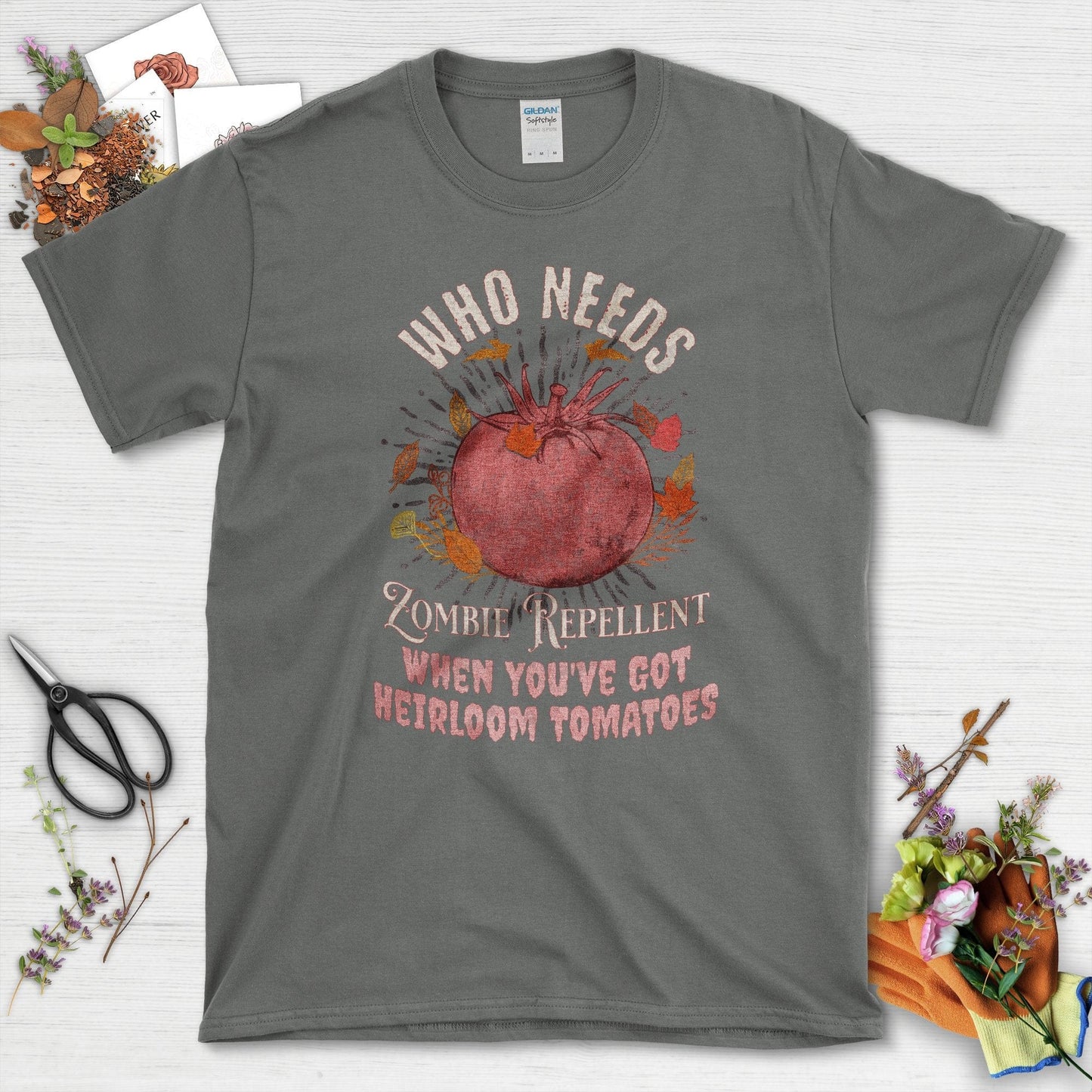 Heirloom Tomato Gardening T-Shirt Charcoal / S T-Shirt