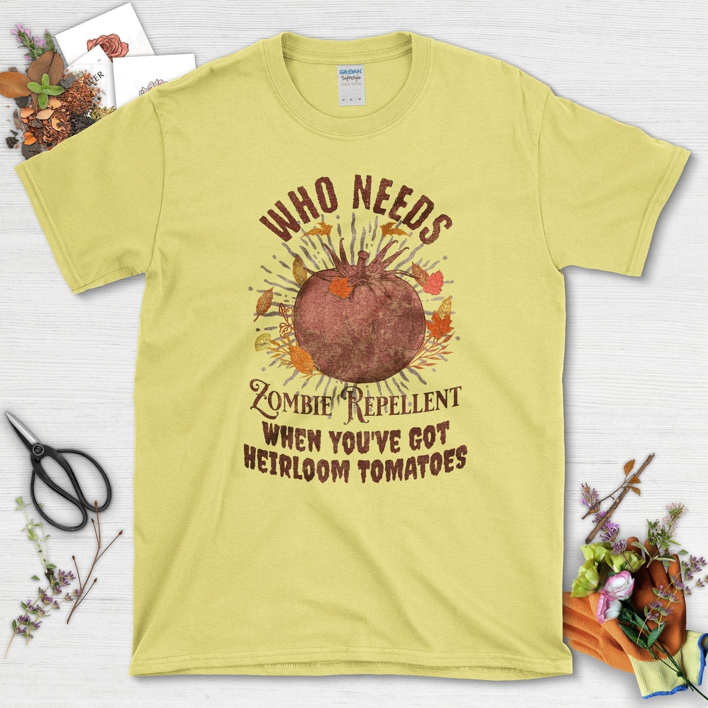 Heirloom Tomato Gardening T-Shirt Cornsilk / S T-Shirt