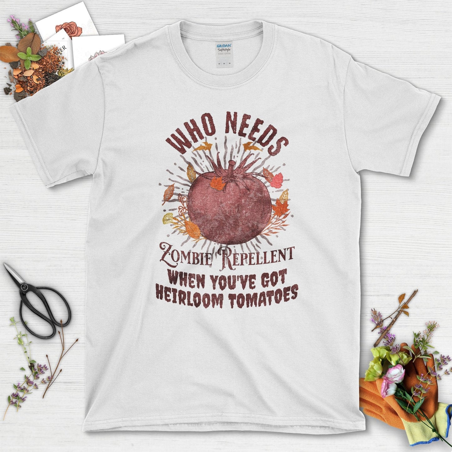 Heirloom Tomato Gardening T-Shirt White / S T-Shirt