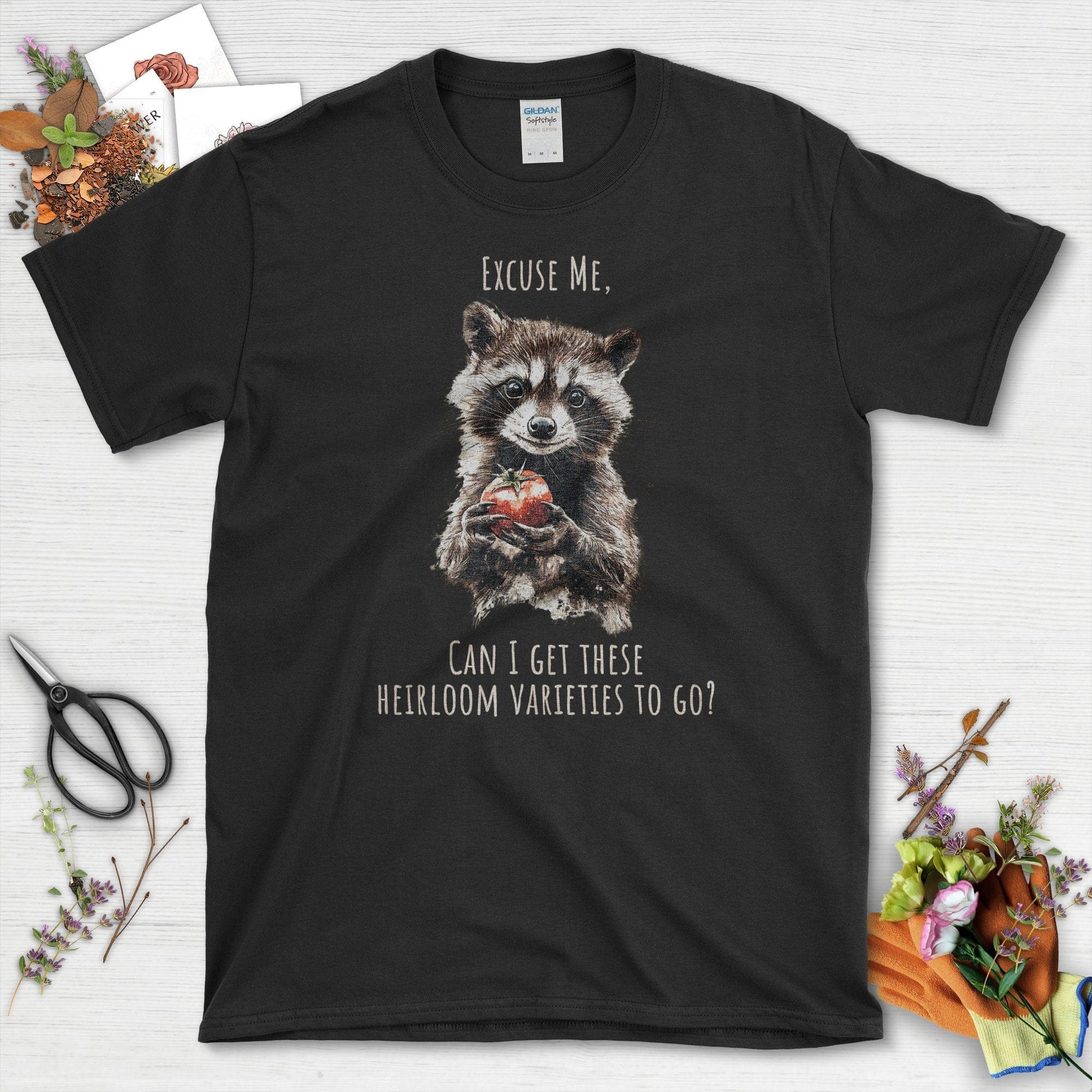 Heirloom Varieties Raccoon T-Shirt Black / S T-Shirt