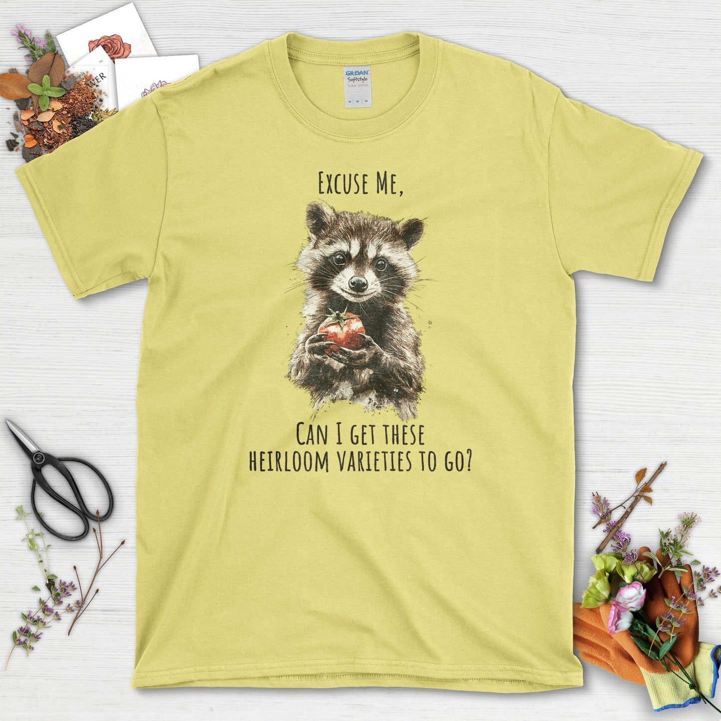 Heirloom Varieties Raccoon T-Shirt Cornsilk / S T-Shirt