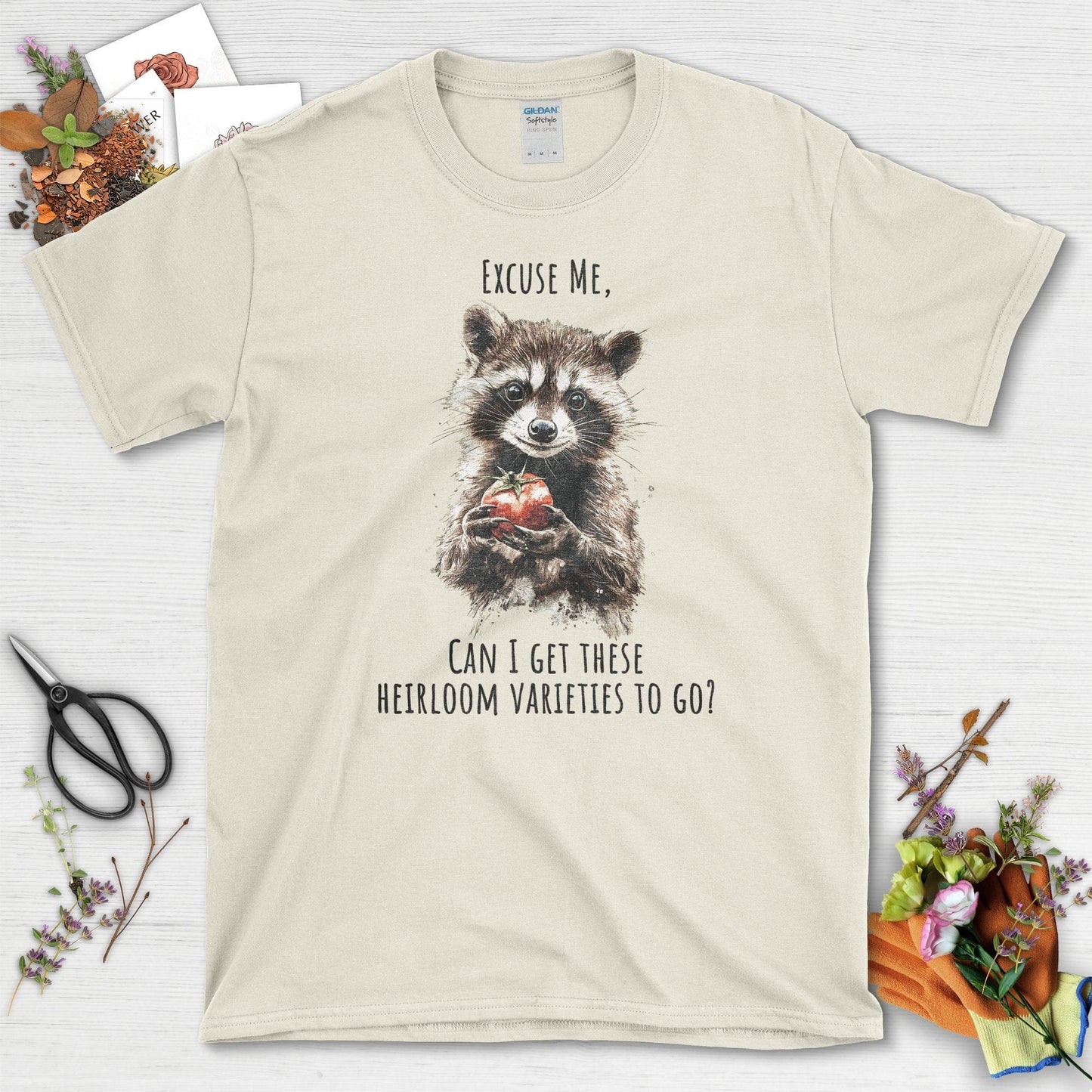 Heirloom Varieties Raccoon T-Shirt Natural / S T-Shirt