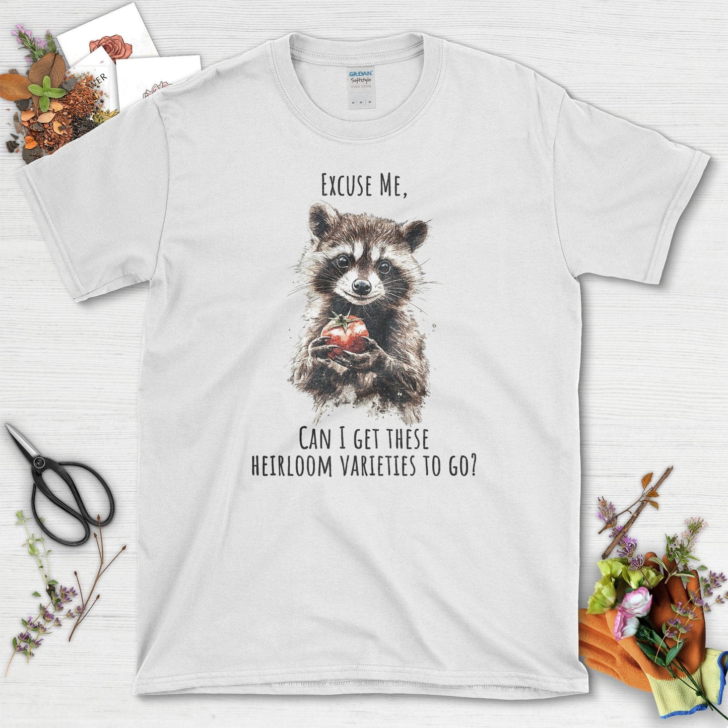 Heirloom Varieties Raccoon T-Shirt White / S T-Shirt