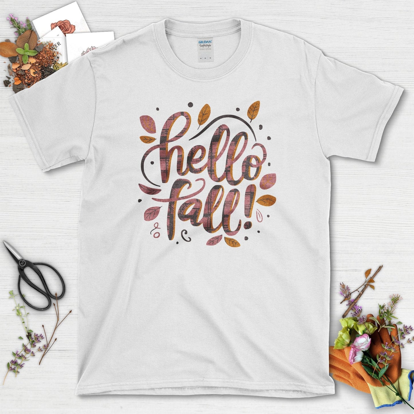 Hello Fall Nature T-Shirt White / S / T-Shirts Physical Item