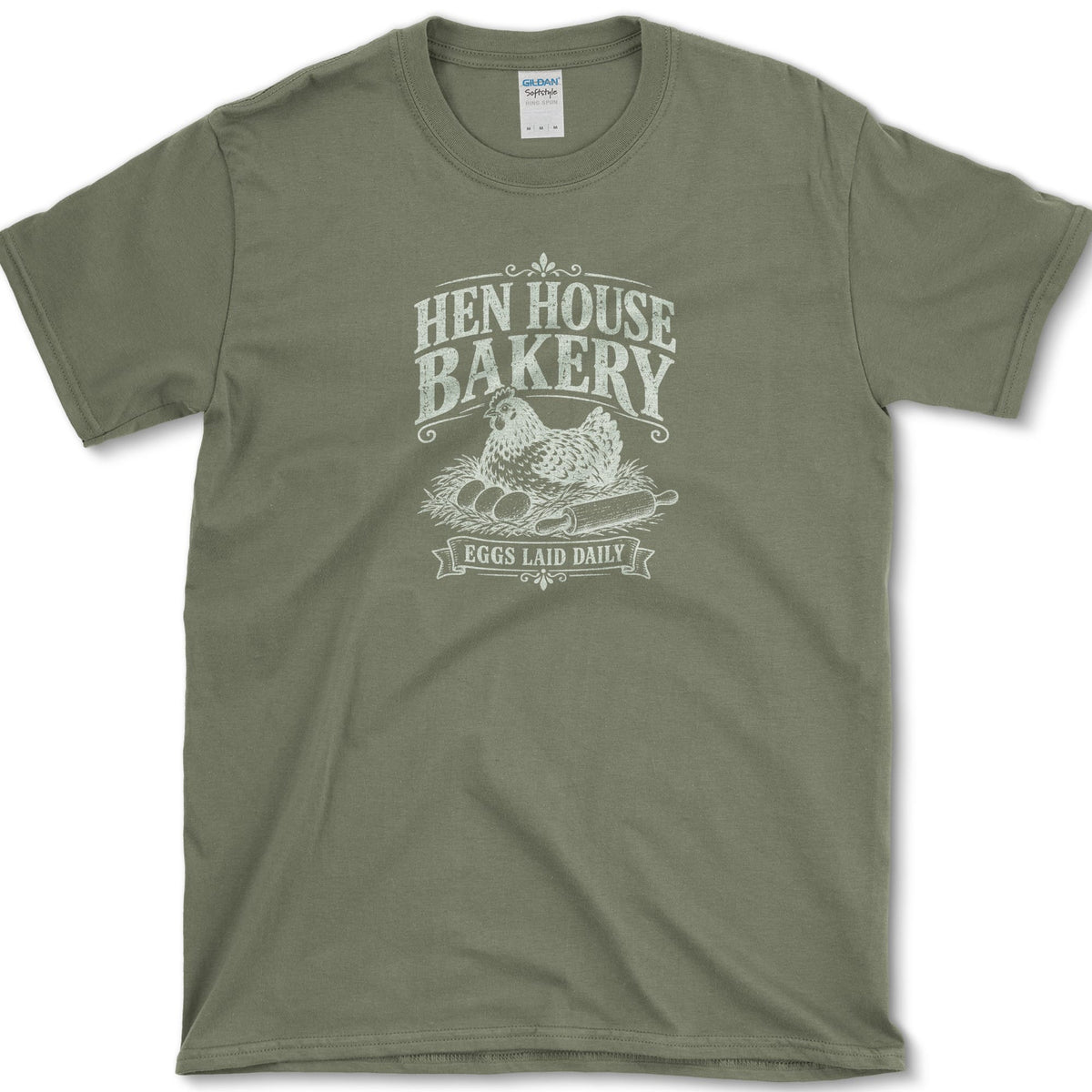 Hen House Bakery T-Shirt Military Green / S Essential Tees