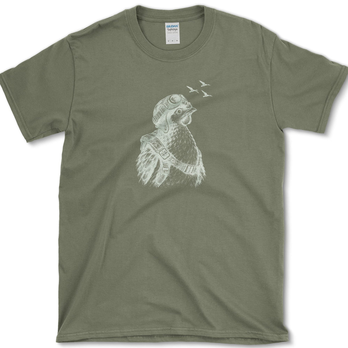 Hen Pilot T-Shirt Military Green / S Essential Tees
